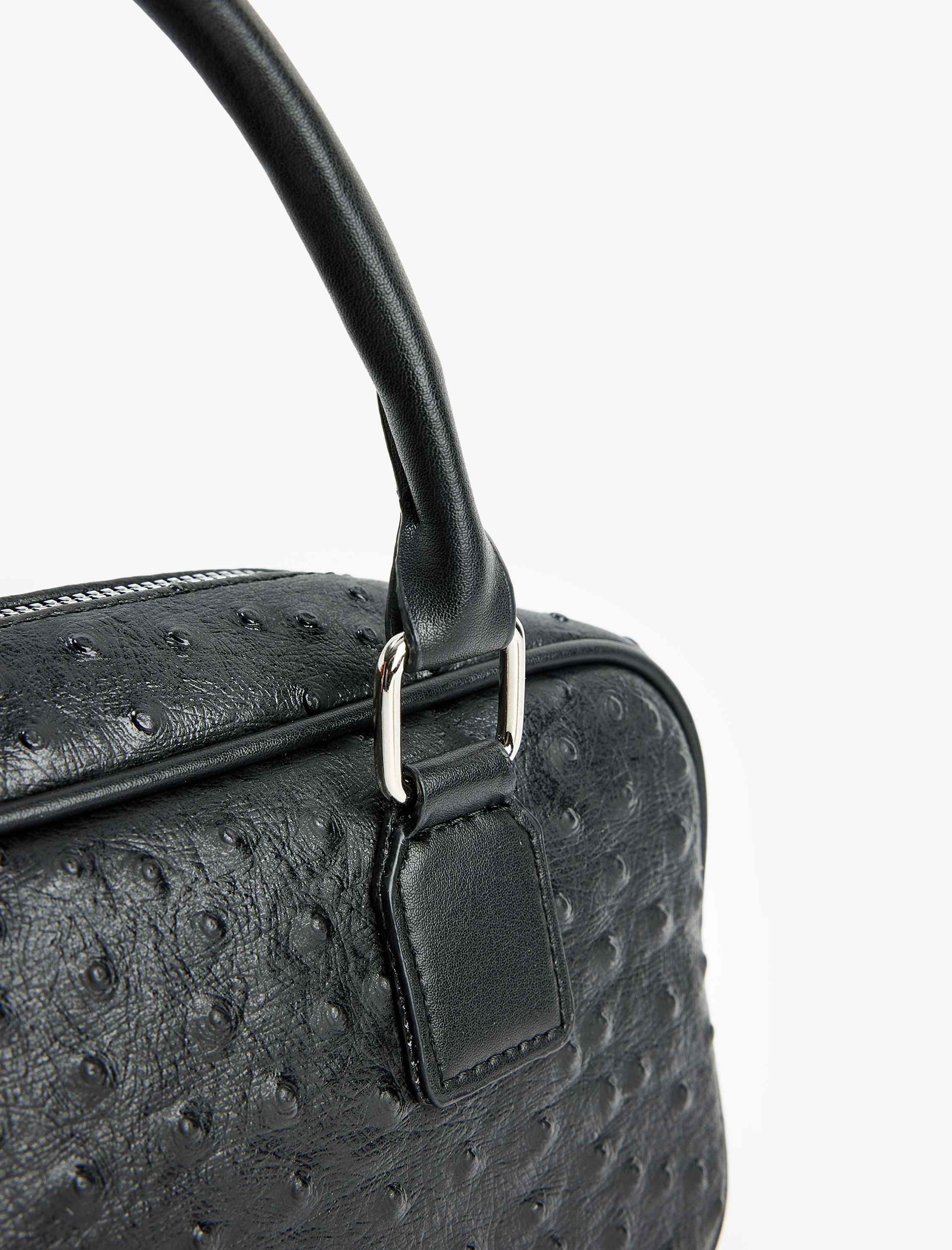  Kadın Suni Deri Fermuarlı Saplı Askılı Dokulu Çapraz Çanta