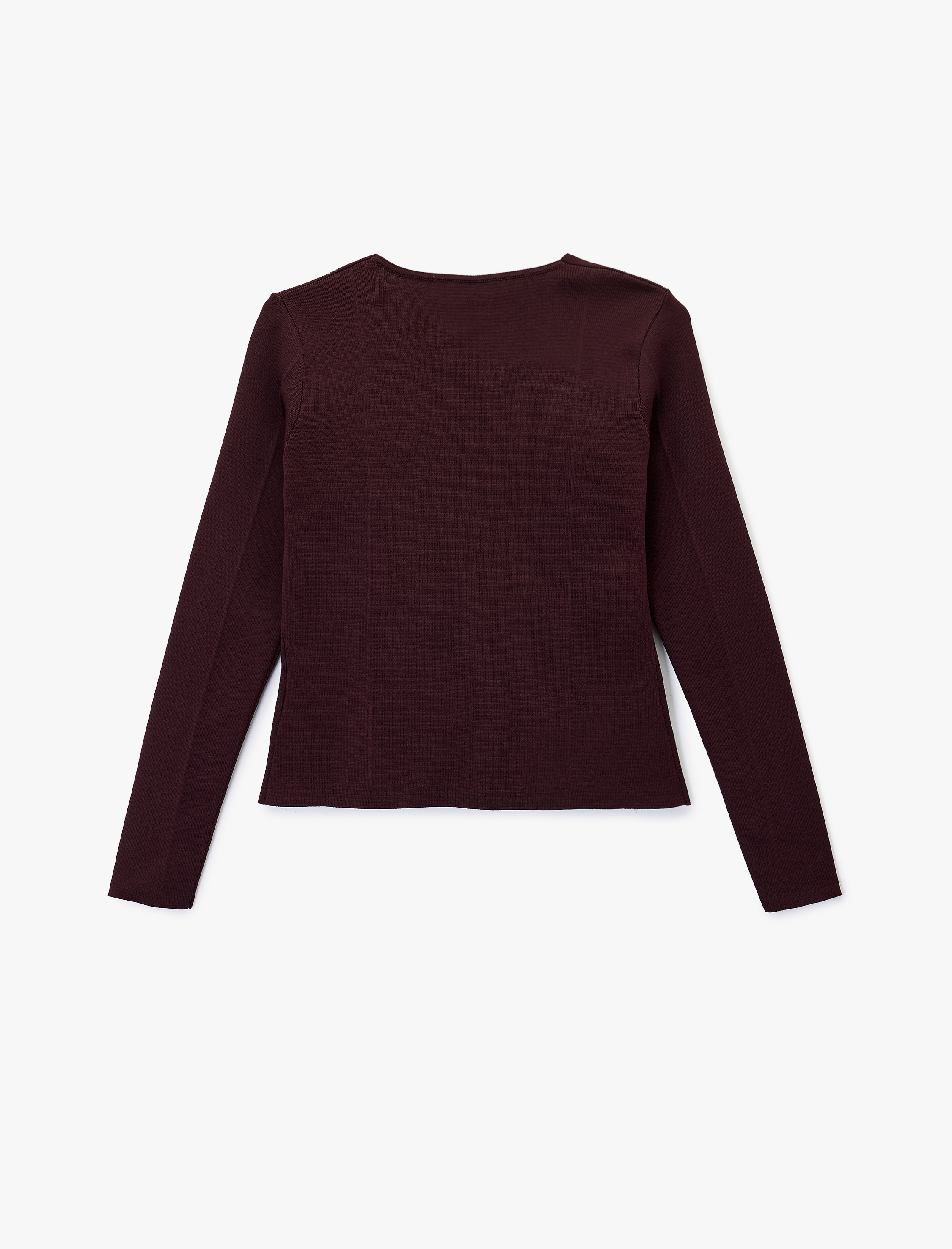   Düğmeli Uzun Kollu V Yaka Triko Hırka