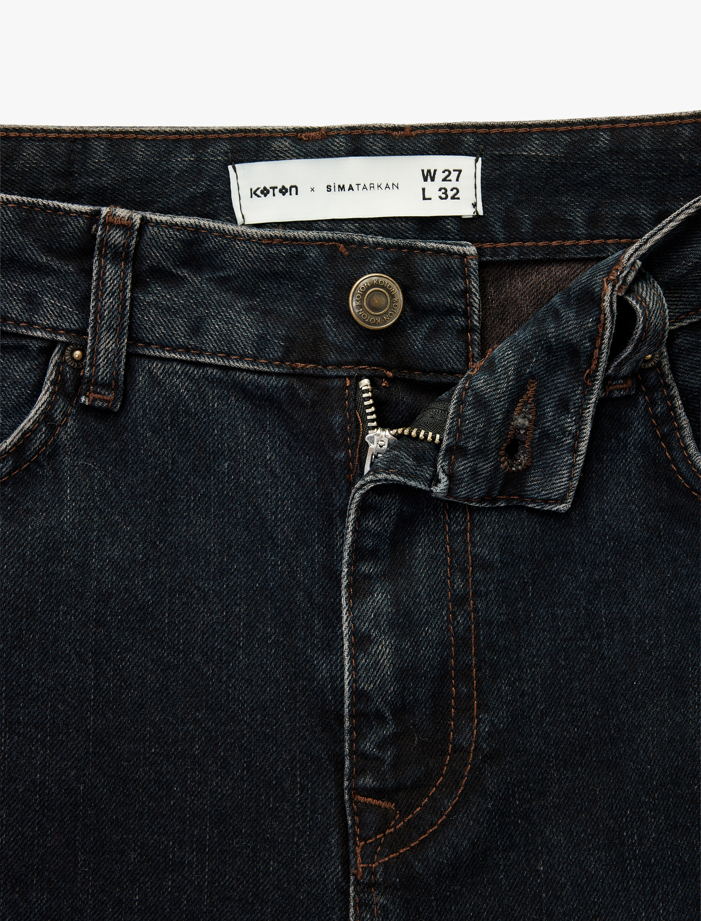   Koton X Sima Tarkan - Cepli Düz Geniş Paça Jean Pantolon -  Wide Leg Jeans