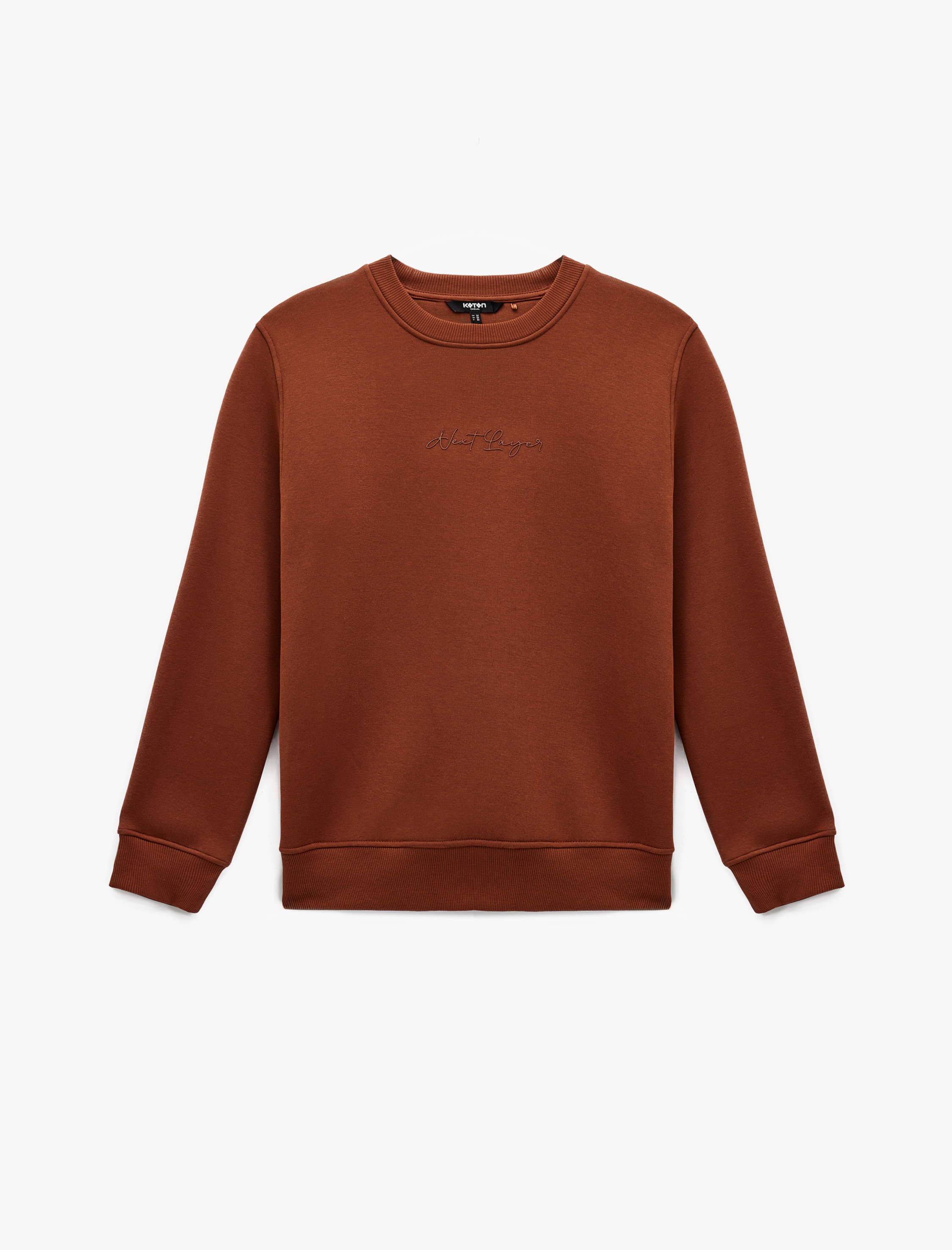   Regular Fit Pamuk Viskon Karışımlı Bisiklet Yaka Baskılı Sweatshirt