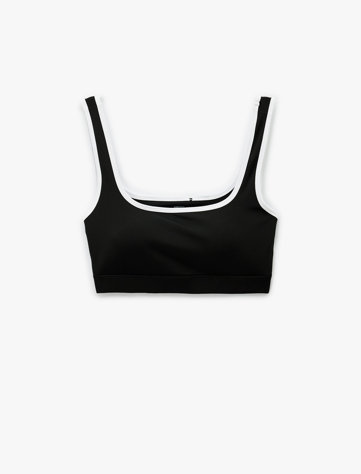  Slim Fit Kare Yaka Biyeli Kolsuz Sporcu Sütyeni