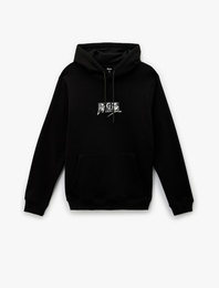 Uzun Kollu Kapşonlu Lisanslı Van Gogh Baskılı Sweatshirt