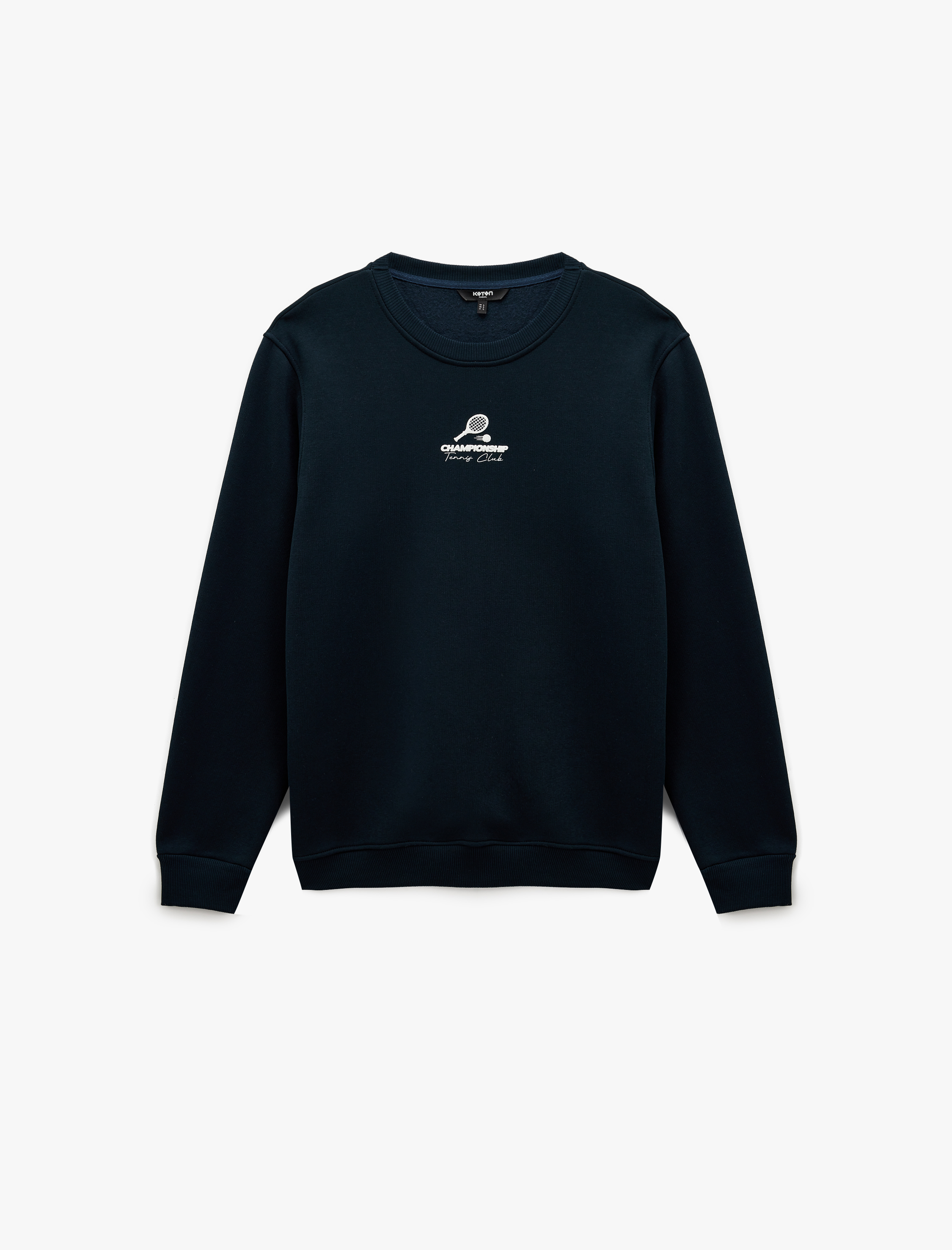   Regular Fit Uzun Kollu Bisiklet Yaka Baskılı Sweatshirt