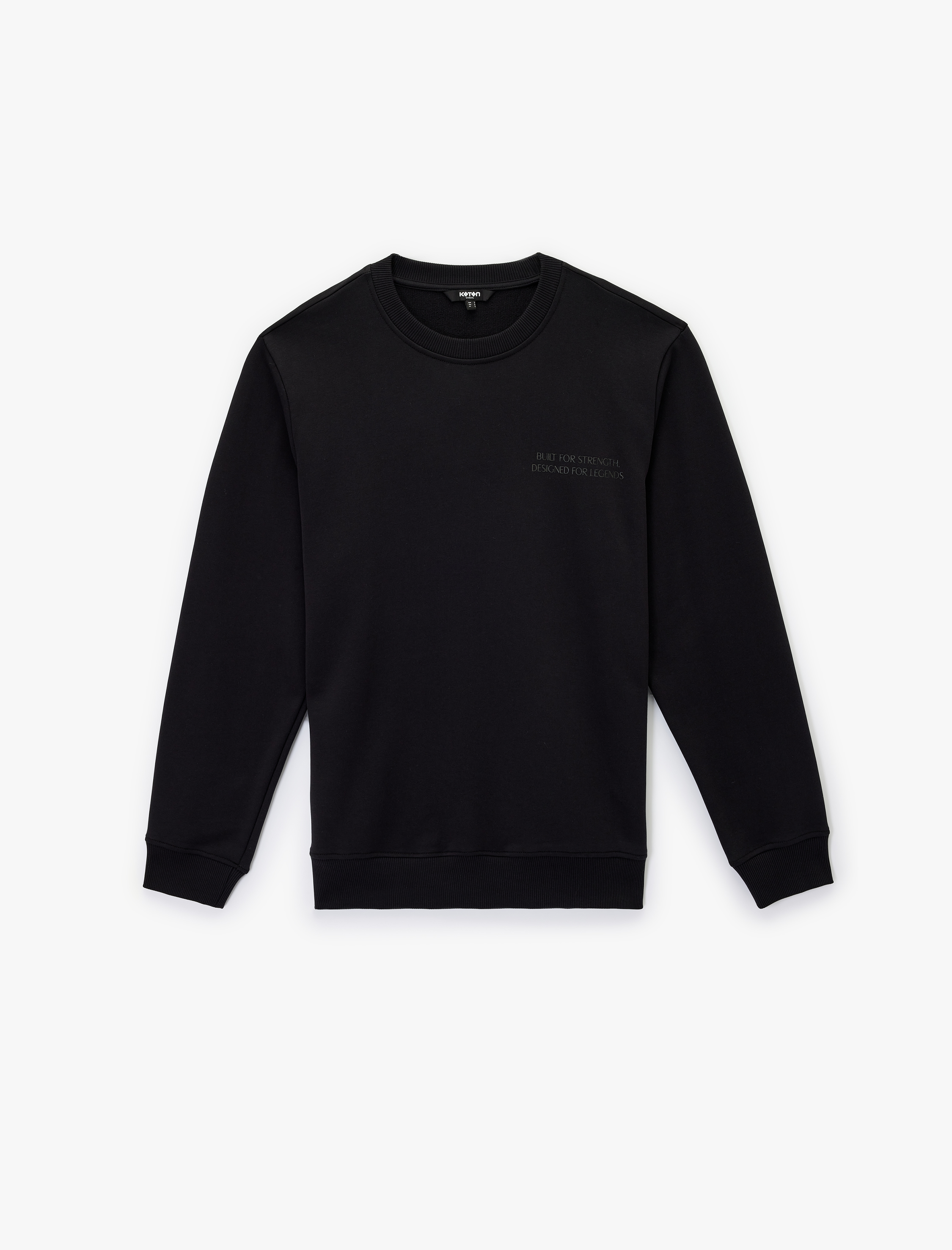   Uzun Kollu Bisiklet Yaka Pamuklu Baskılı Sweatshirt