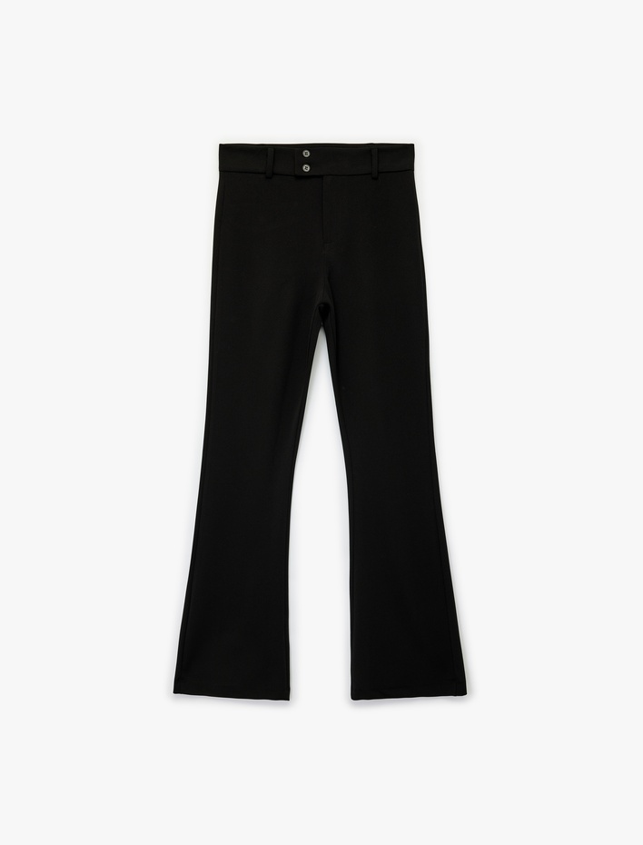  Slim Fit Cepli Hafif İspanyol Paça Kumaş Pantolon