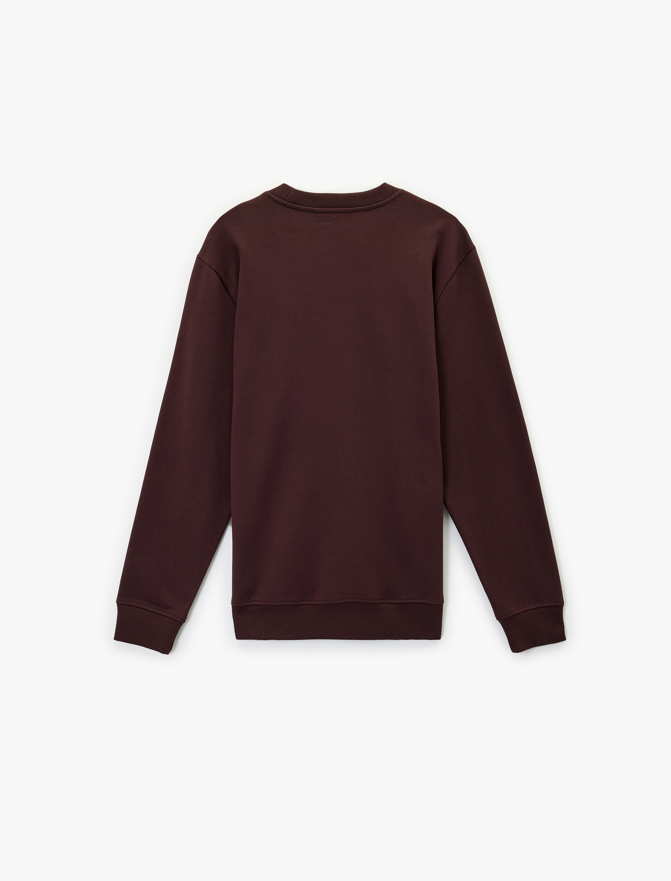   Uzun Kollu Bisiklet Yaka Pamuklu Baskılı Sweatshirt