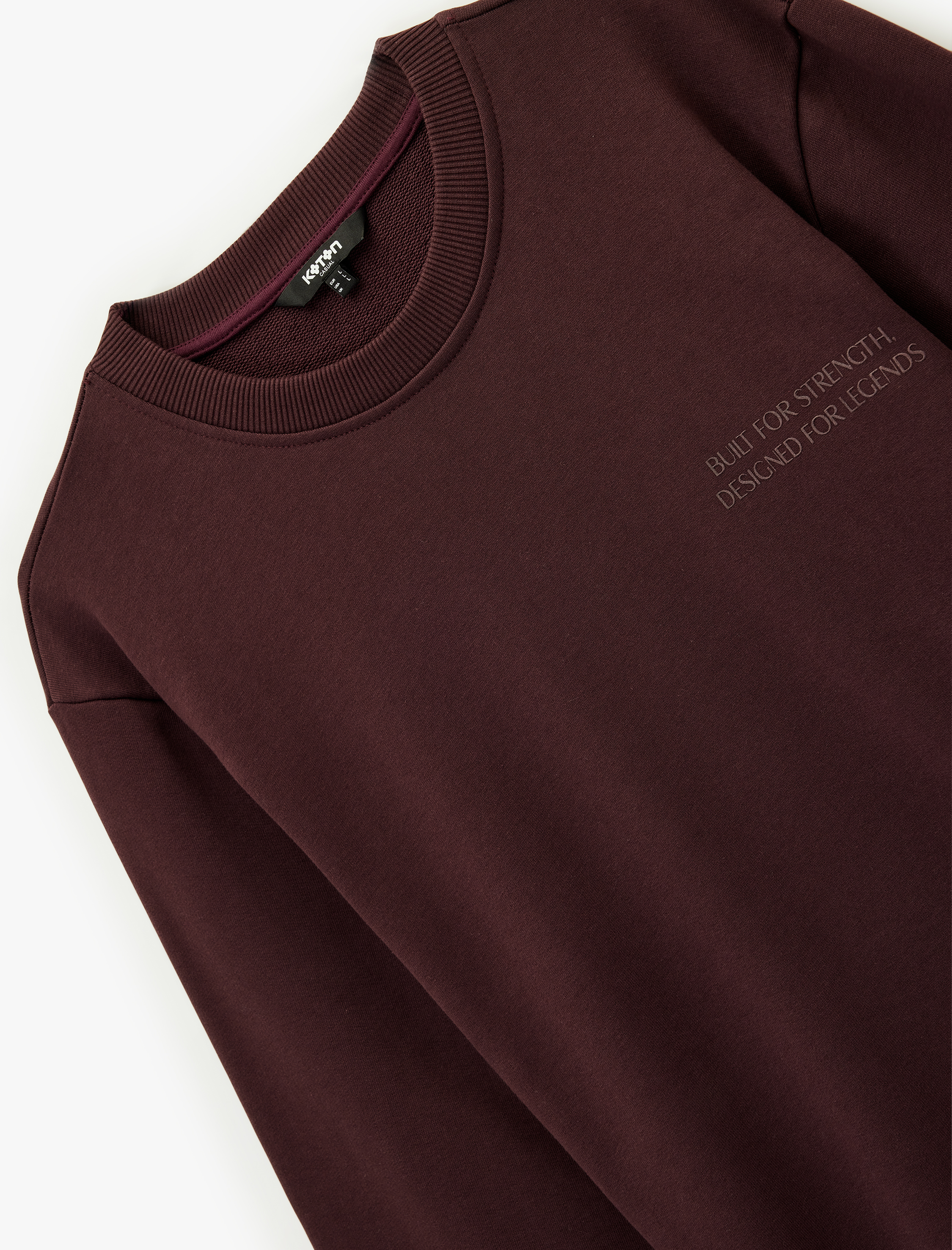   Uzun Kollu Bisiklet Yaka Pamuklu Baskılı Sweatshirt