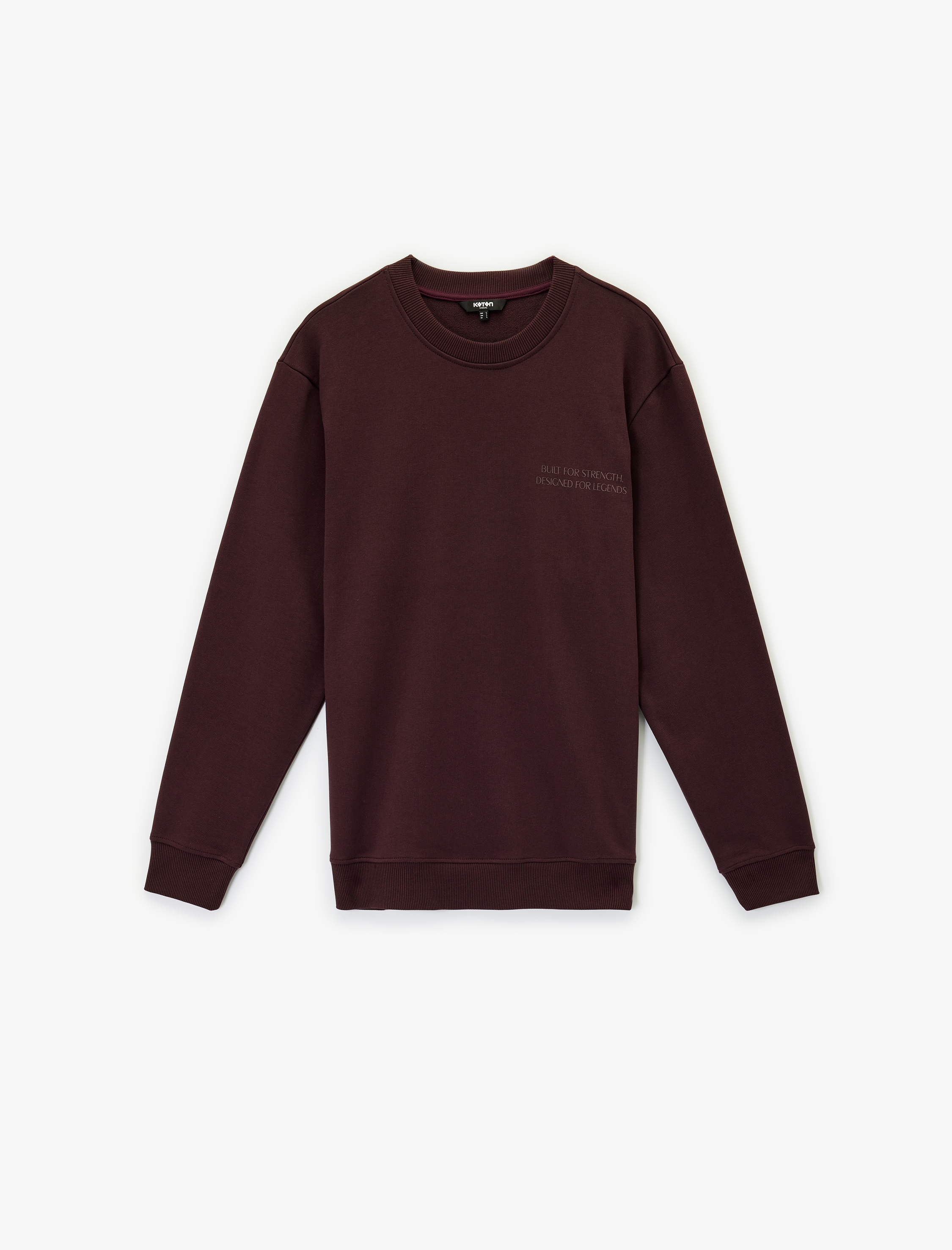   Uzun Kollu Bisiklet Yaka Pamuklu Baskılı Sweatshirt