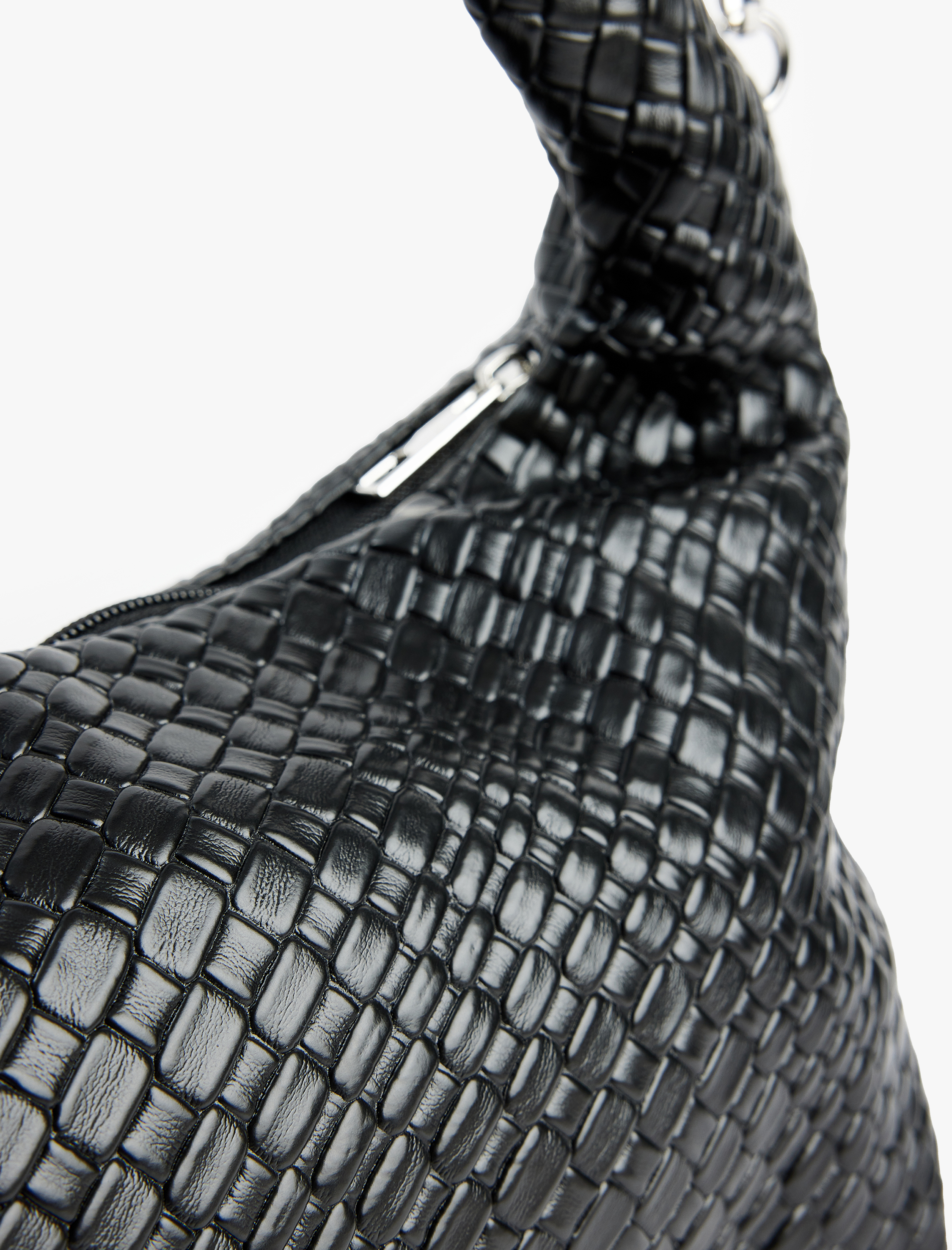  Kadın Suni Deri Saplı Örgü Dokulu Askılı Çapraz Çanta