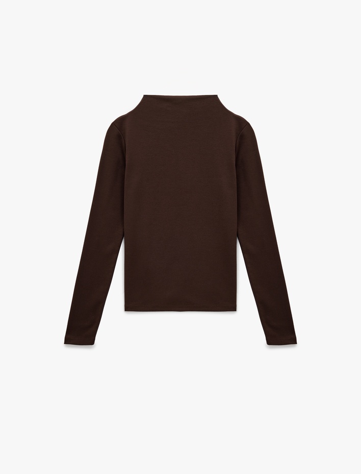  Koton X Sibil Çetinkaya - Pamuklu Slim Fit Uzun Kollu Dik Yaka Body