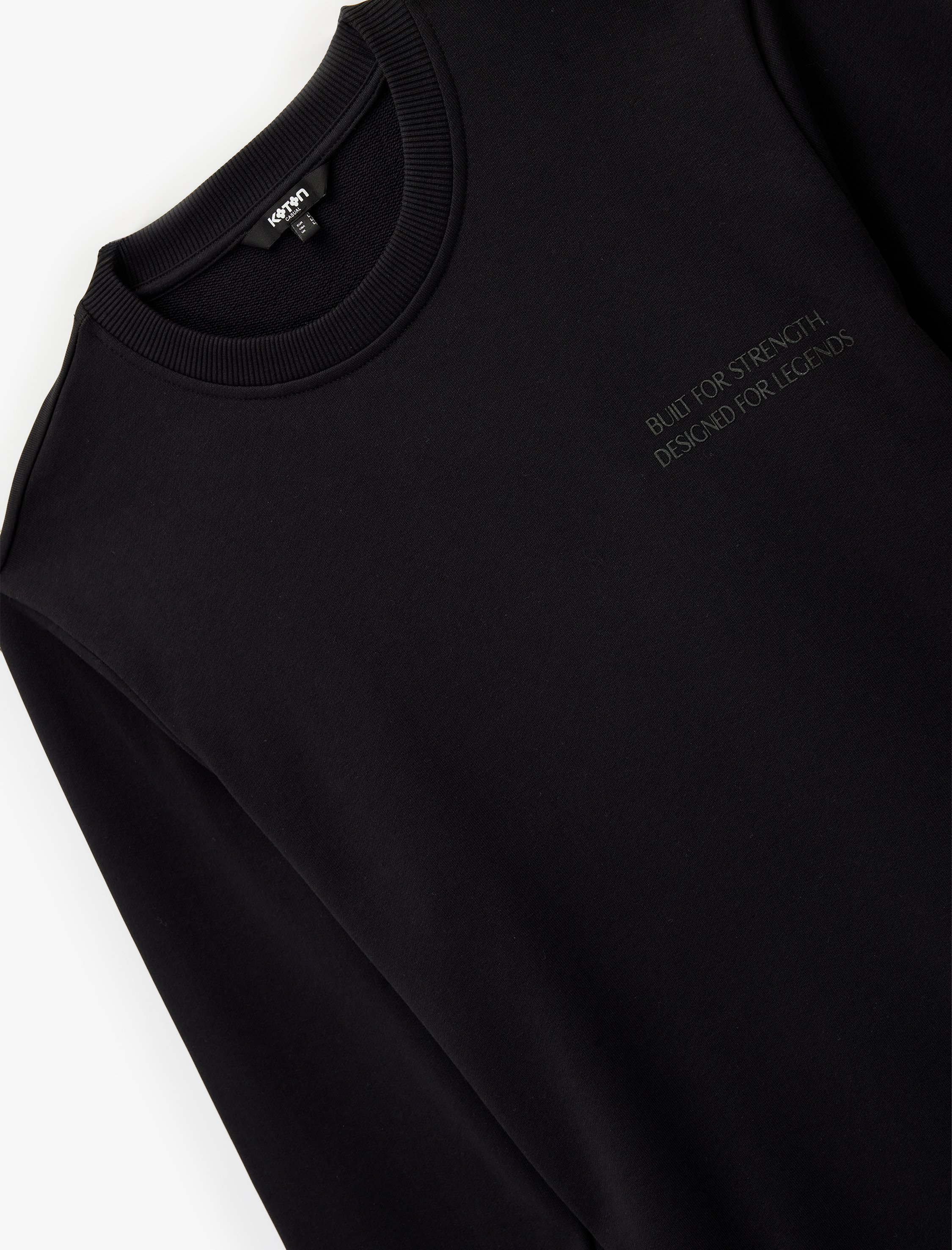   Uzun Kollu Bisiklet Yaka Pamuklu Baskılı Sweatshirt