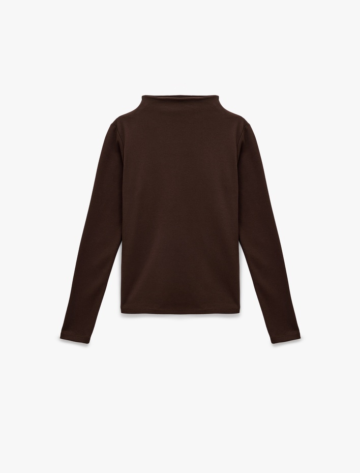  Koton X Sibil Çetinkaya - Pamuklu Slim Fit Uzun Kollu Dik Yaka Body