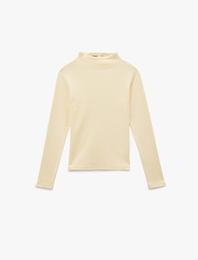 Koton X Sibil Çetinkaya - Pamuklu Slim Fit Uzun Kollu Dik Yaka Body