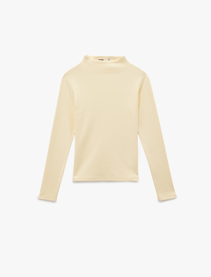  Koton X Sibil Çetinkaya - Pamuklu Slim Fit Uzun Kollu Dik Yaka Body