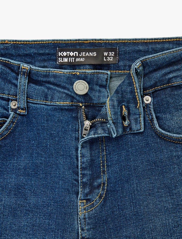  Pamuklu Normal Bel Slim Fit Jean Pantolon - Brad Jean