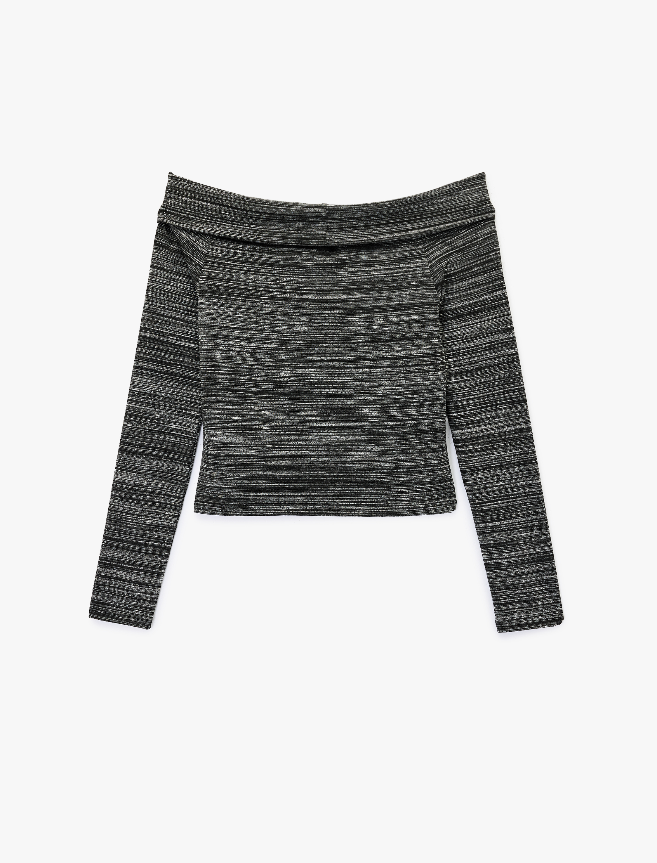   Koton X Sibil Çetinkaya - Uzun Kollu Zımba Detaylı Omzu Açık Bluz