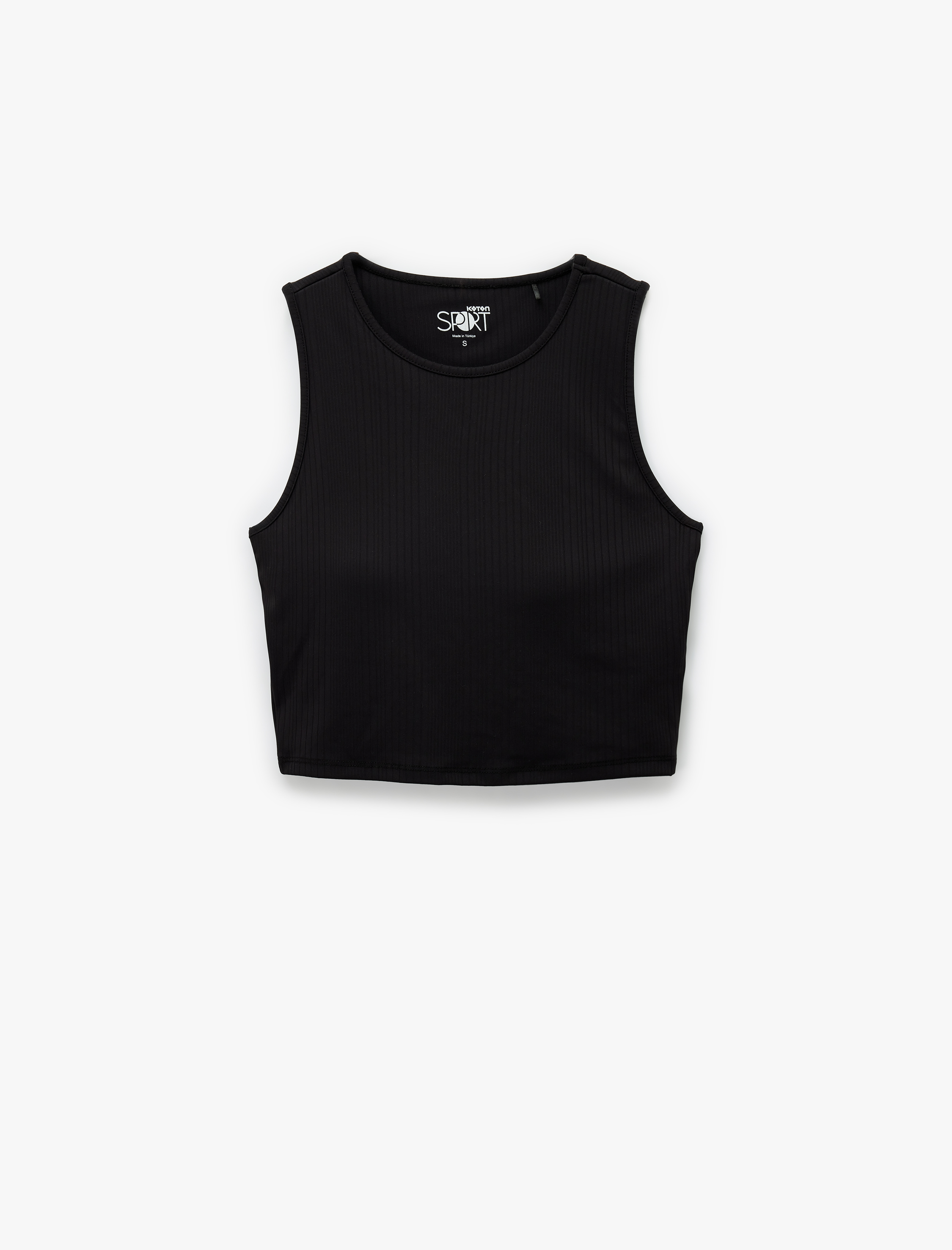   Kolsuz Bisiklet Yaka Slim Fit Crop Sporcu Atleti