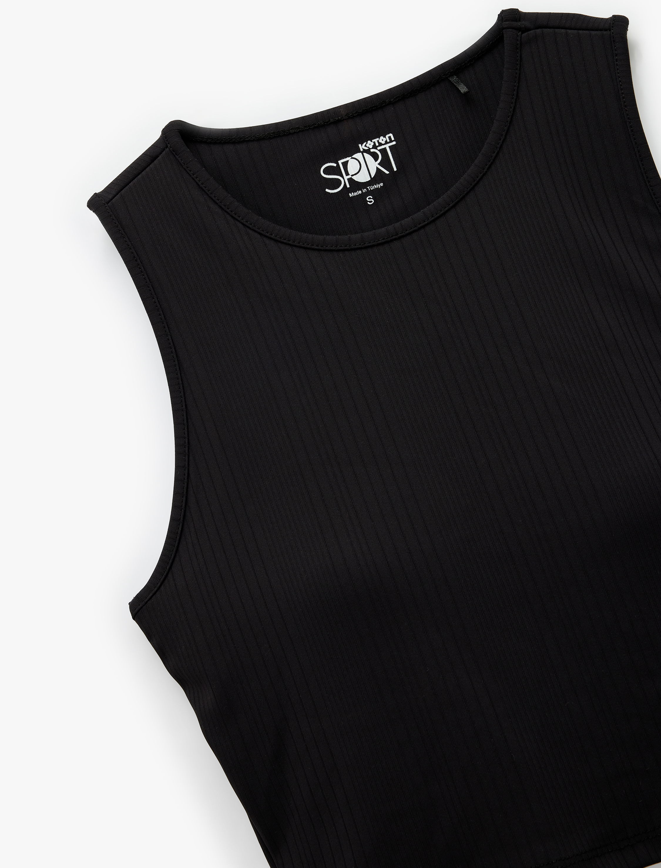   Kolsuz Bisiklet Yaka Slim Fit Crop Sporcu Atleti