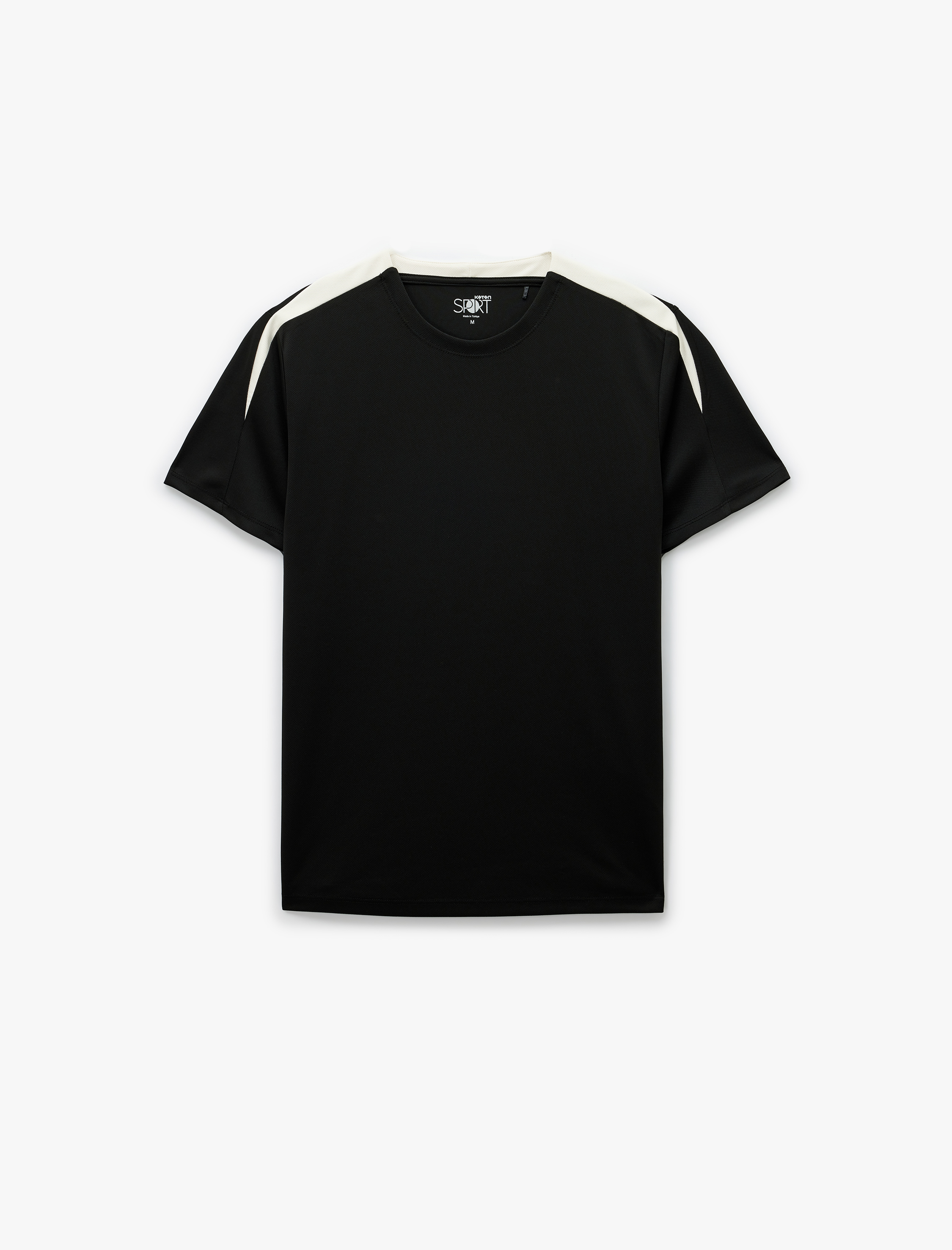   Regular Fit Kısa Kollu Renk Kontrastlı Bisiklet Yaka Spor Tişört