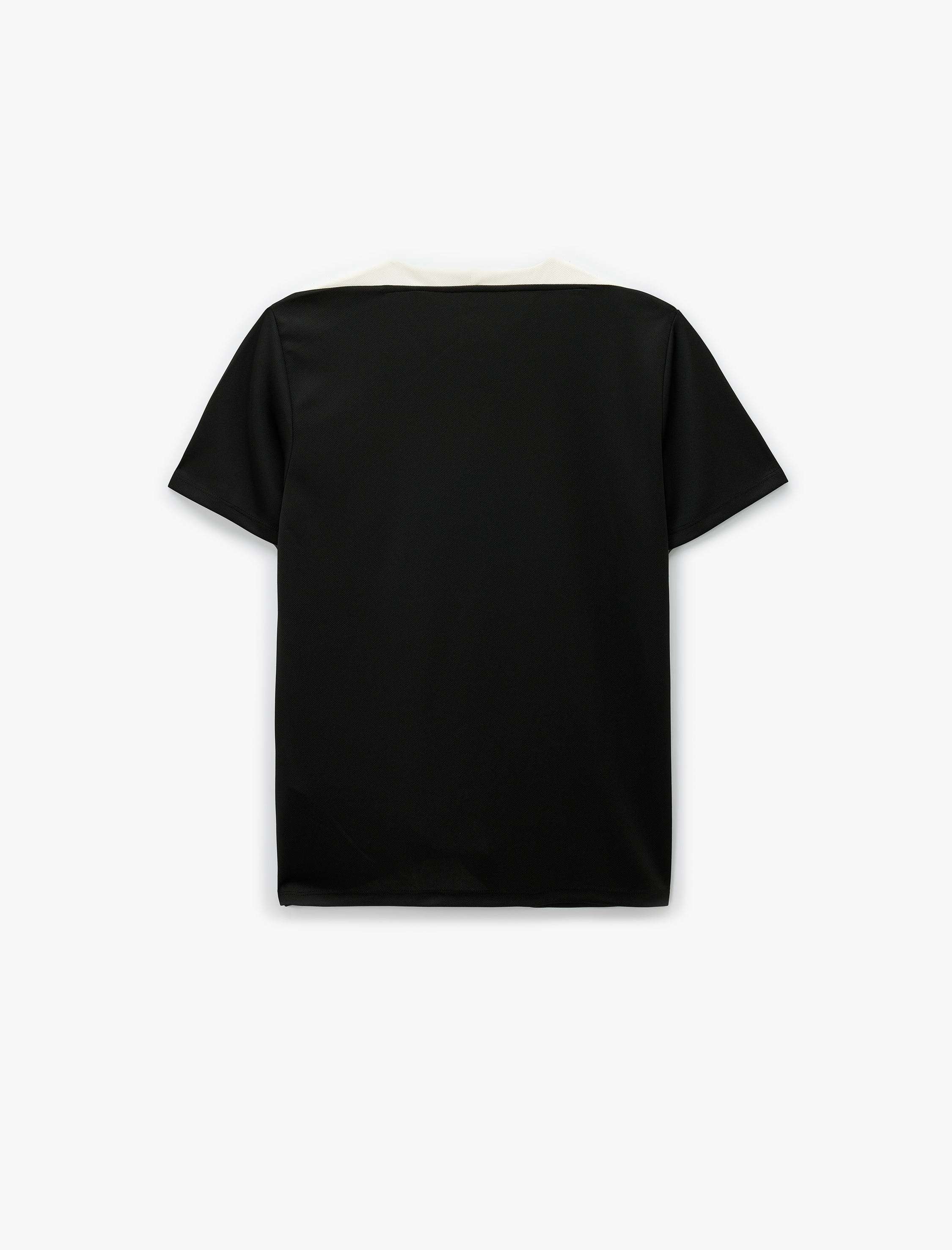   Regular Fit Kısa Kollu Renk Kontrastlı Bisiklet Yaka Spor Tişört