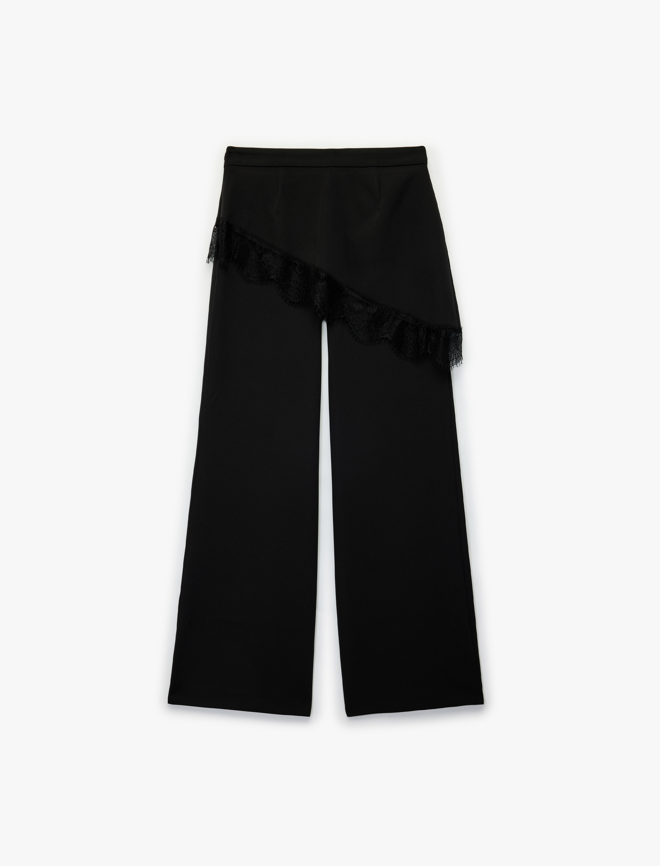   Dantel Detaylı Geniş Paça Kumaş Pantolon