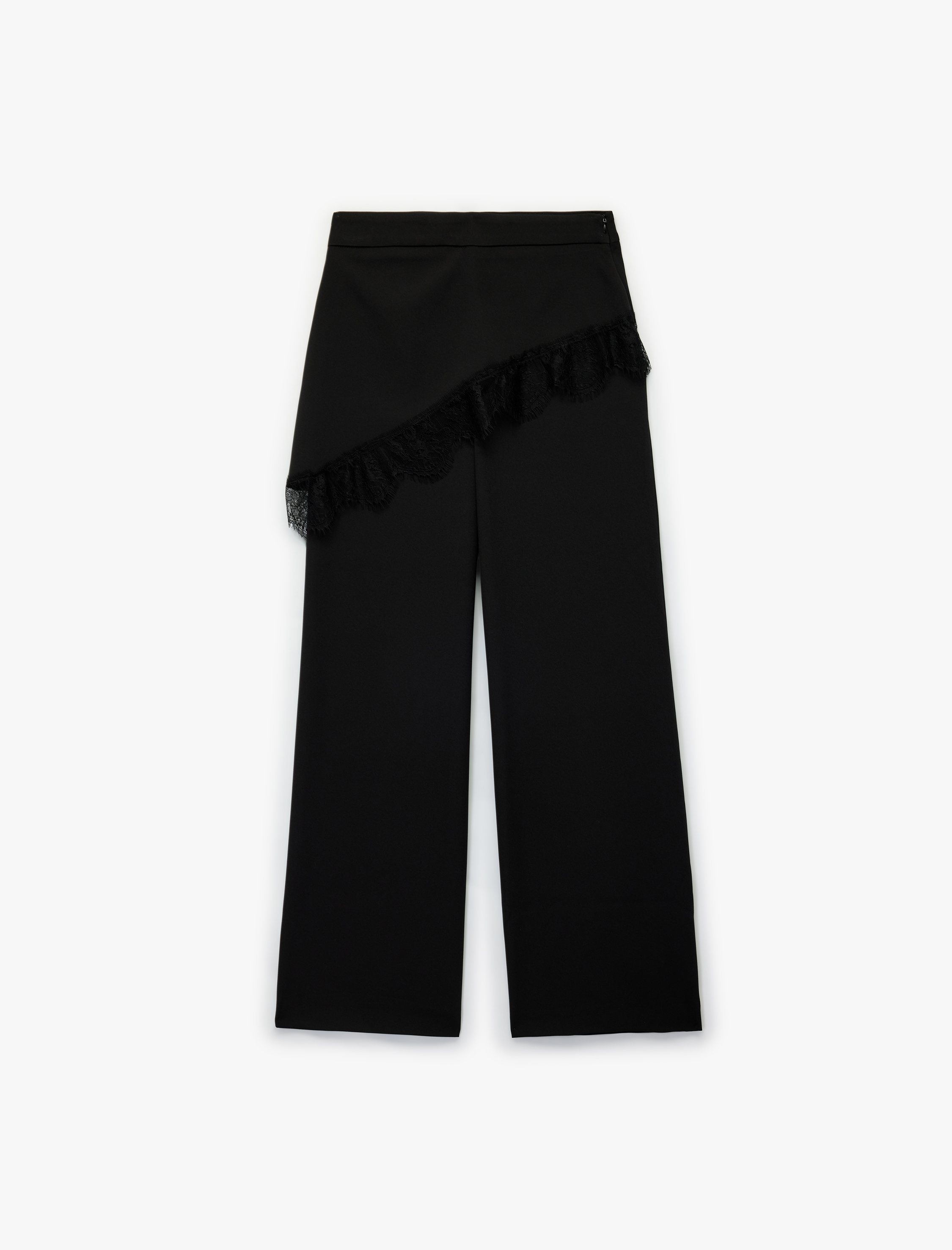   Dantel Detaylı Geniş Paça Kumaş Pantolon