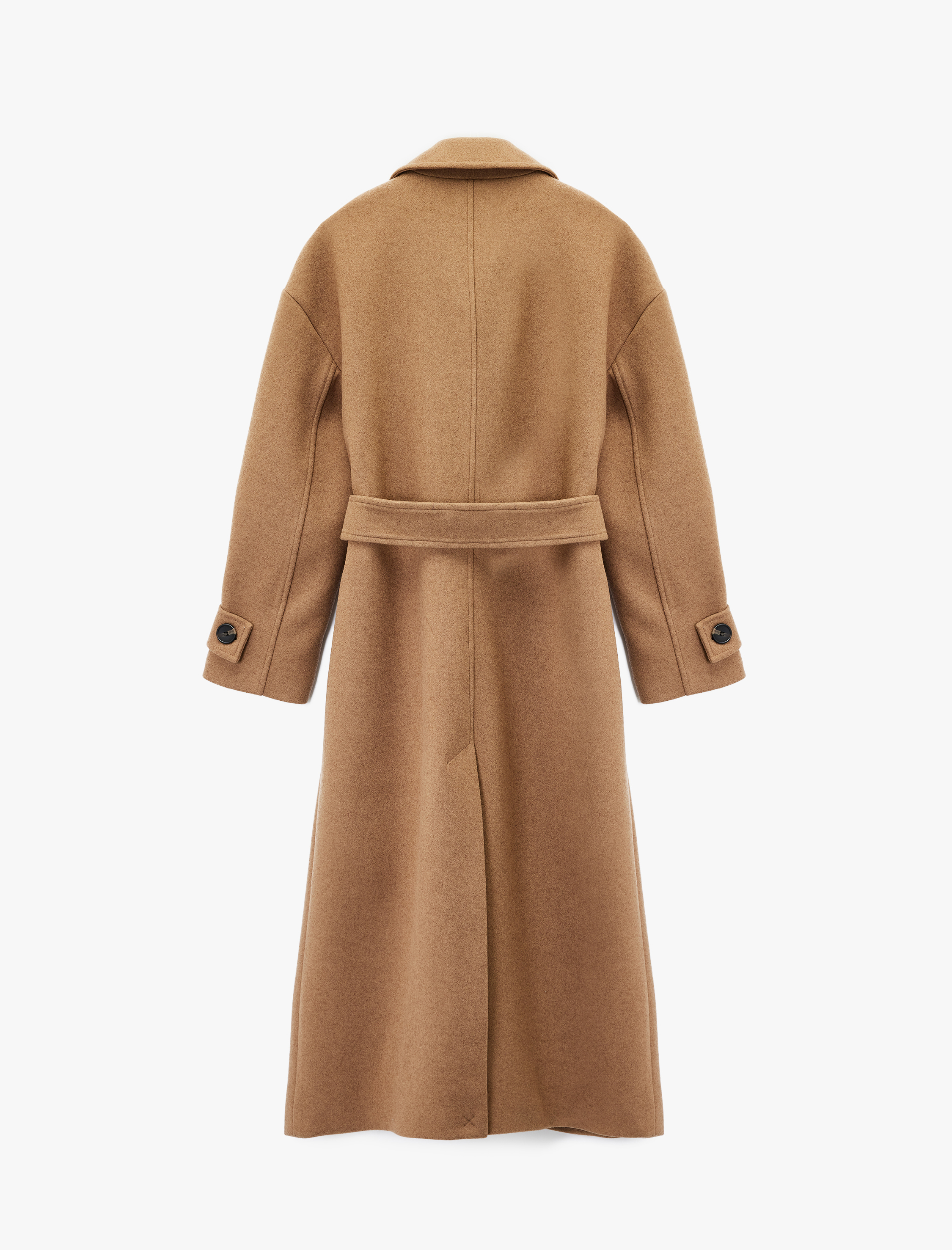   Koton X Şahika Ercümen - Kemerli Kaban Yakası Apoletli Kaşe Uzun Kollu Cepli