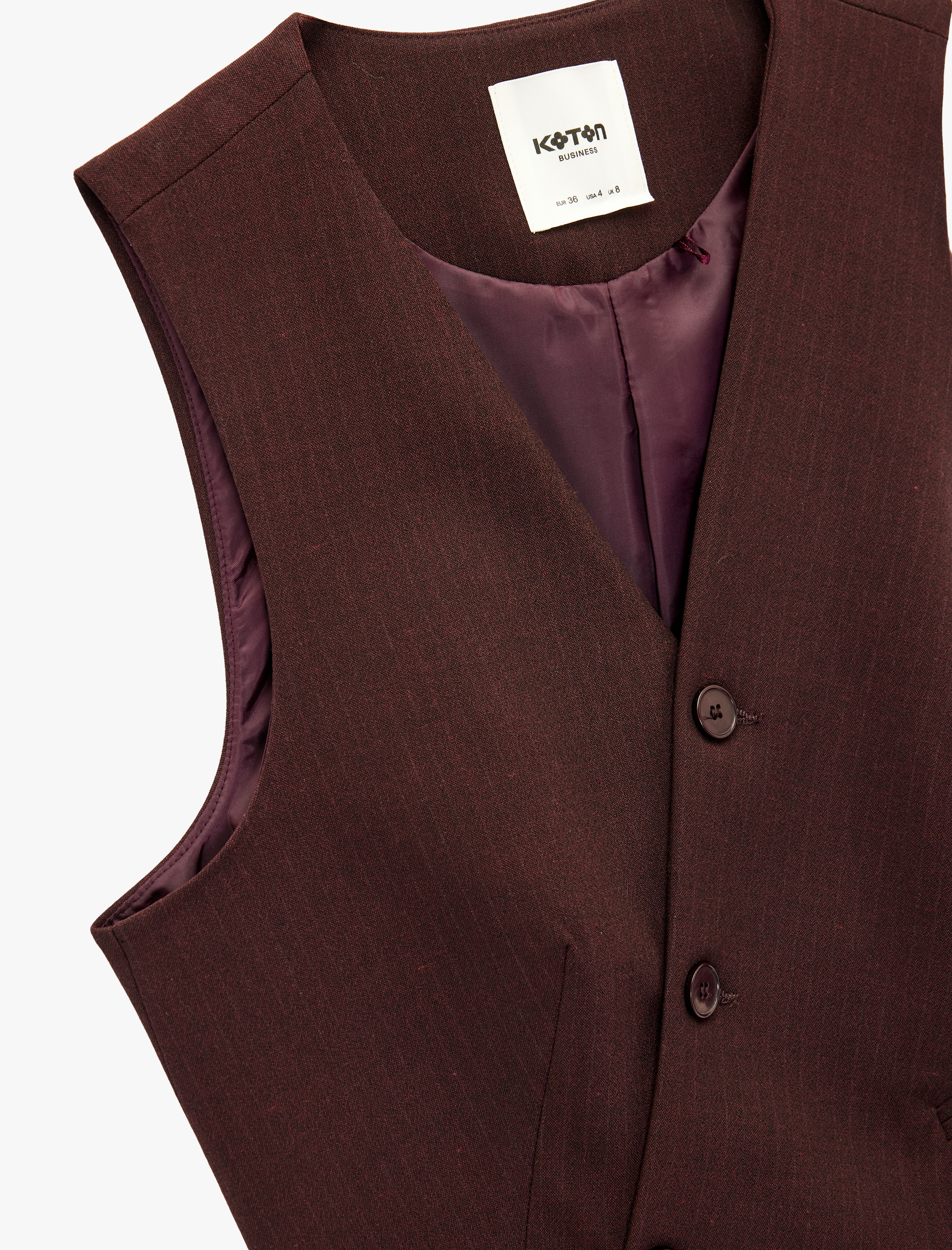   Kolsuz Düğmeli Asimetrik Kruvaze Yaka Yelek