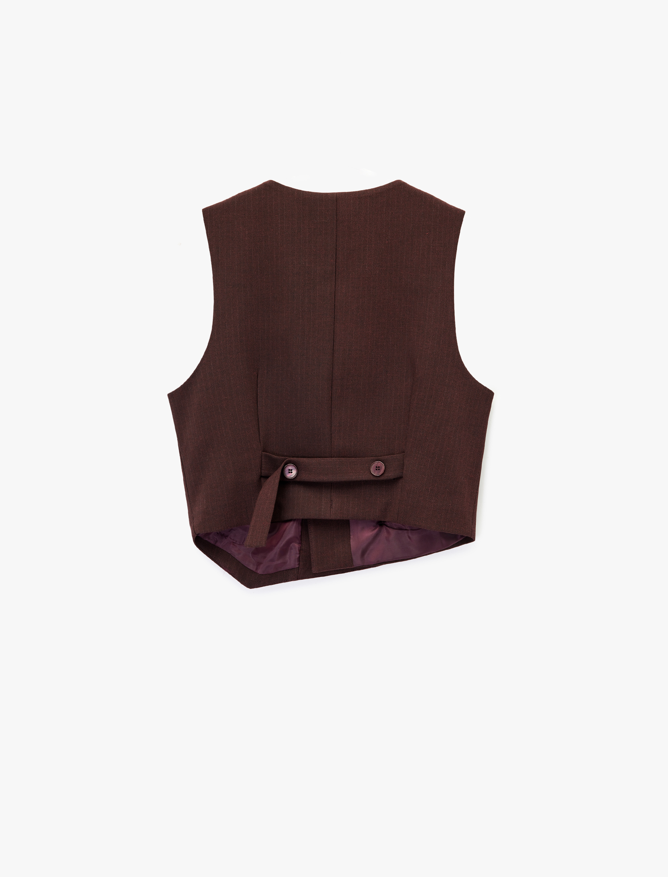   Kolsuz Düğmeli Asimetrik Kruvaze Yaka Yelek