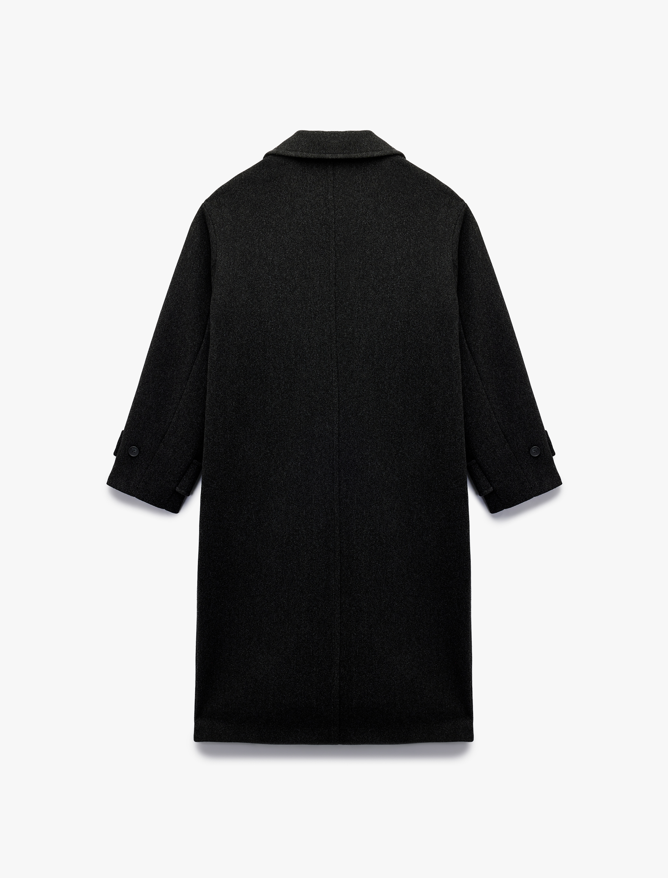   Oversize Kaban Kaşe Astarlı Düğmeli Kruvaze Uzun Kollu