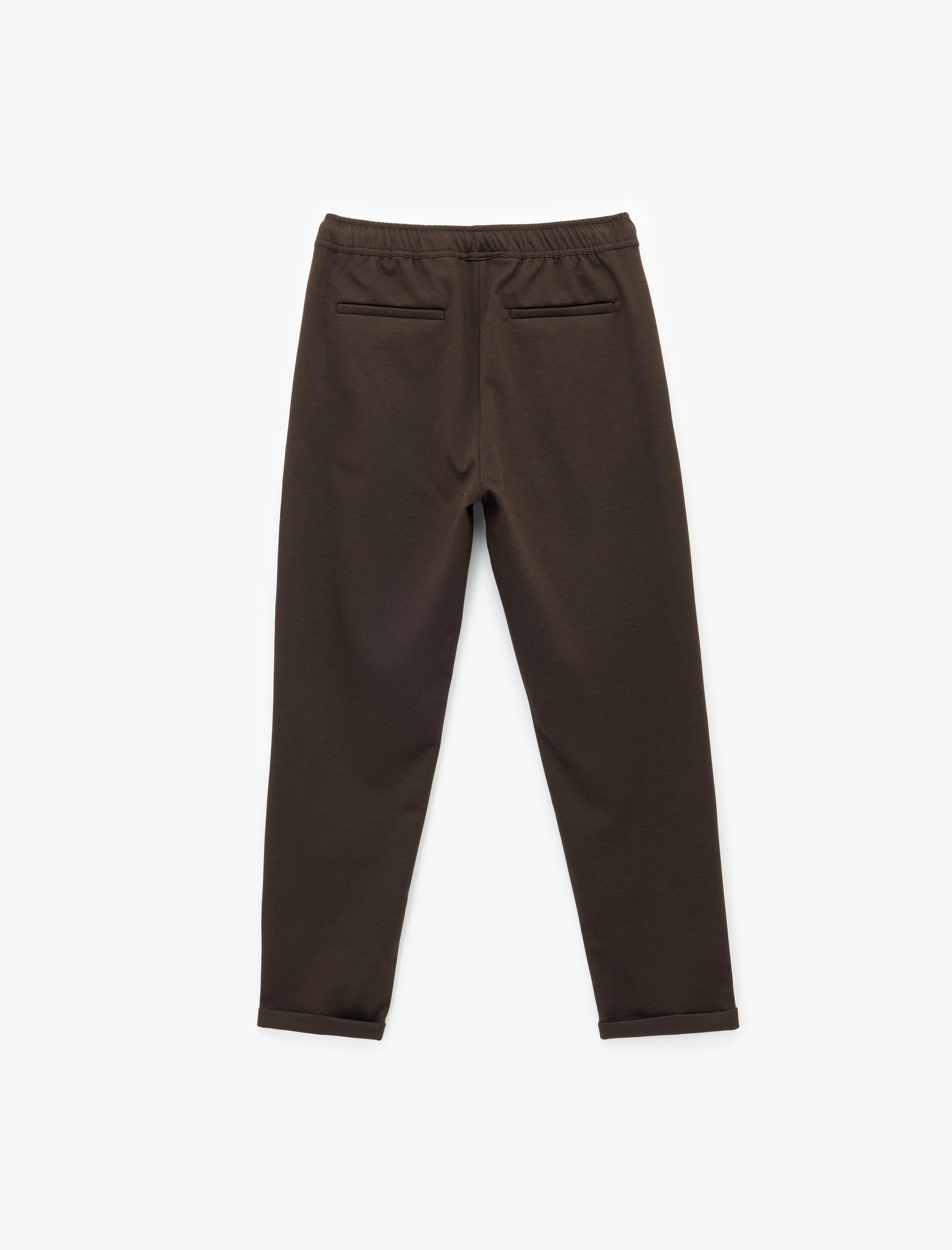   Straight Fit Pike Kumaş Cep Detaylı Rahat Kesim Beli Bağcıklı Pantolon