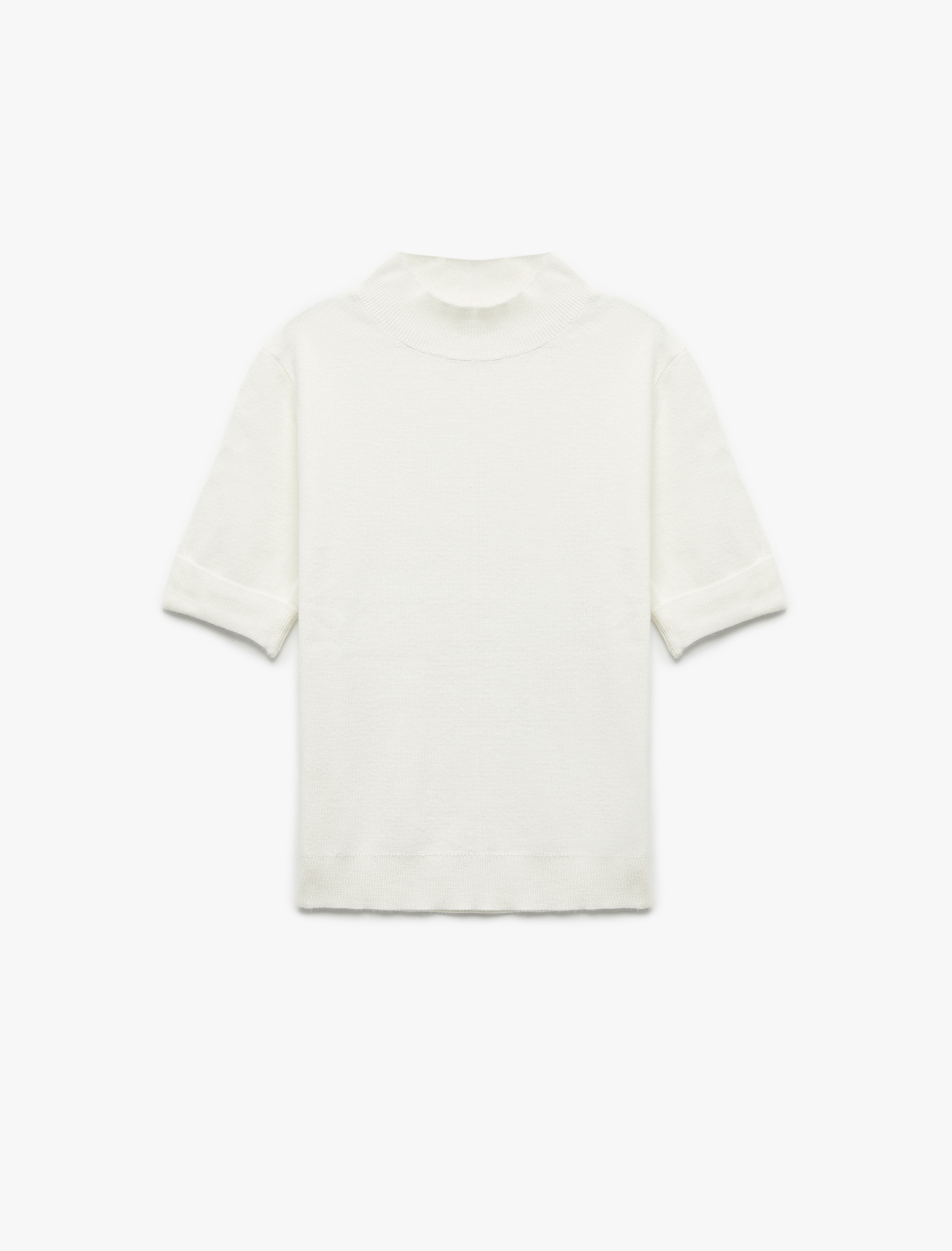   Kısa Kollu Dik Yaka Triko Oversize Kazak