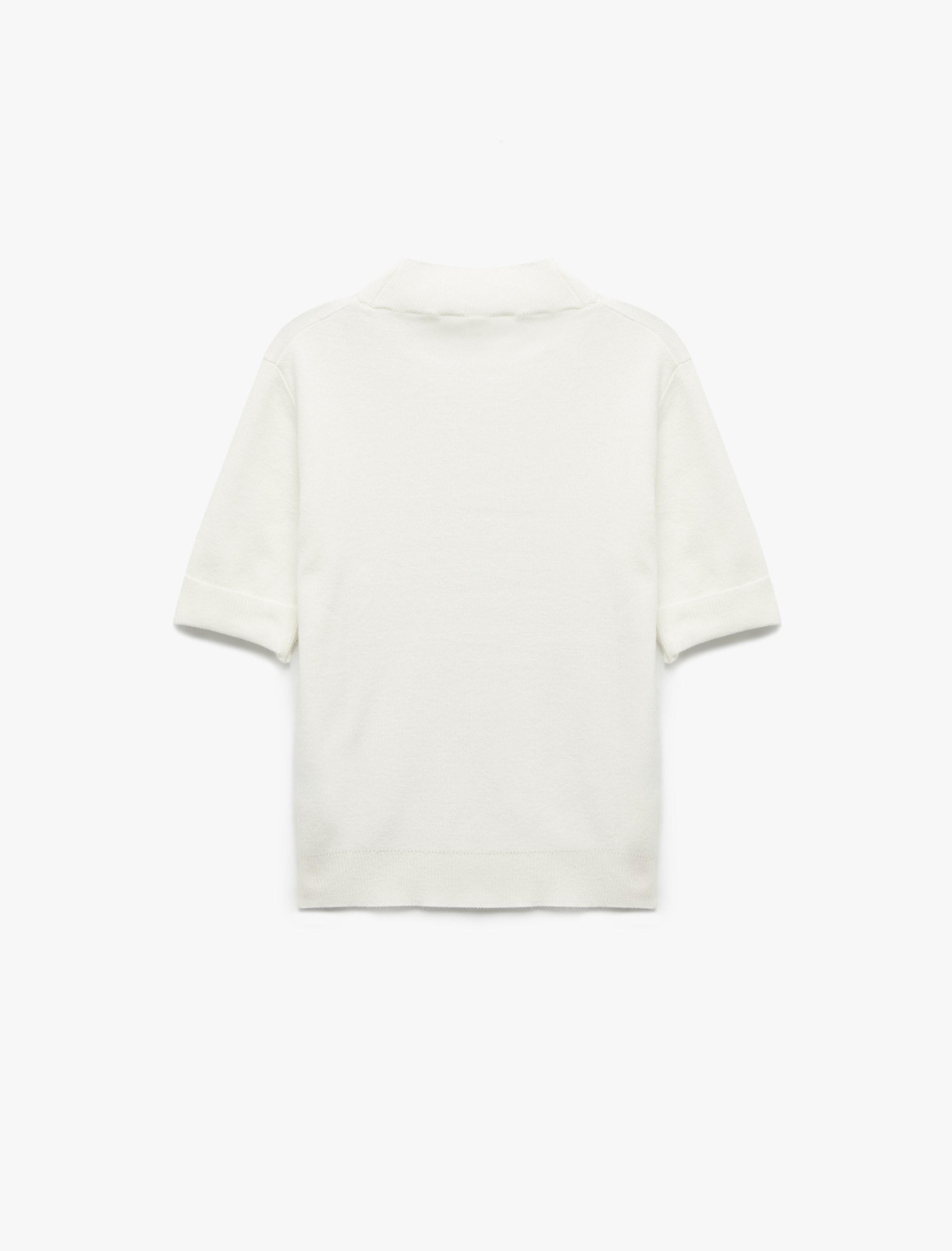   Kısa Kollu Dik Yaka Triko Oversize Kazak