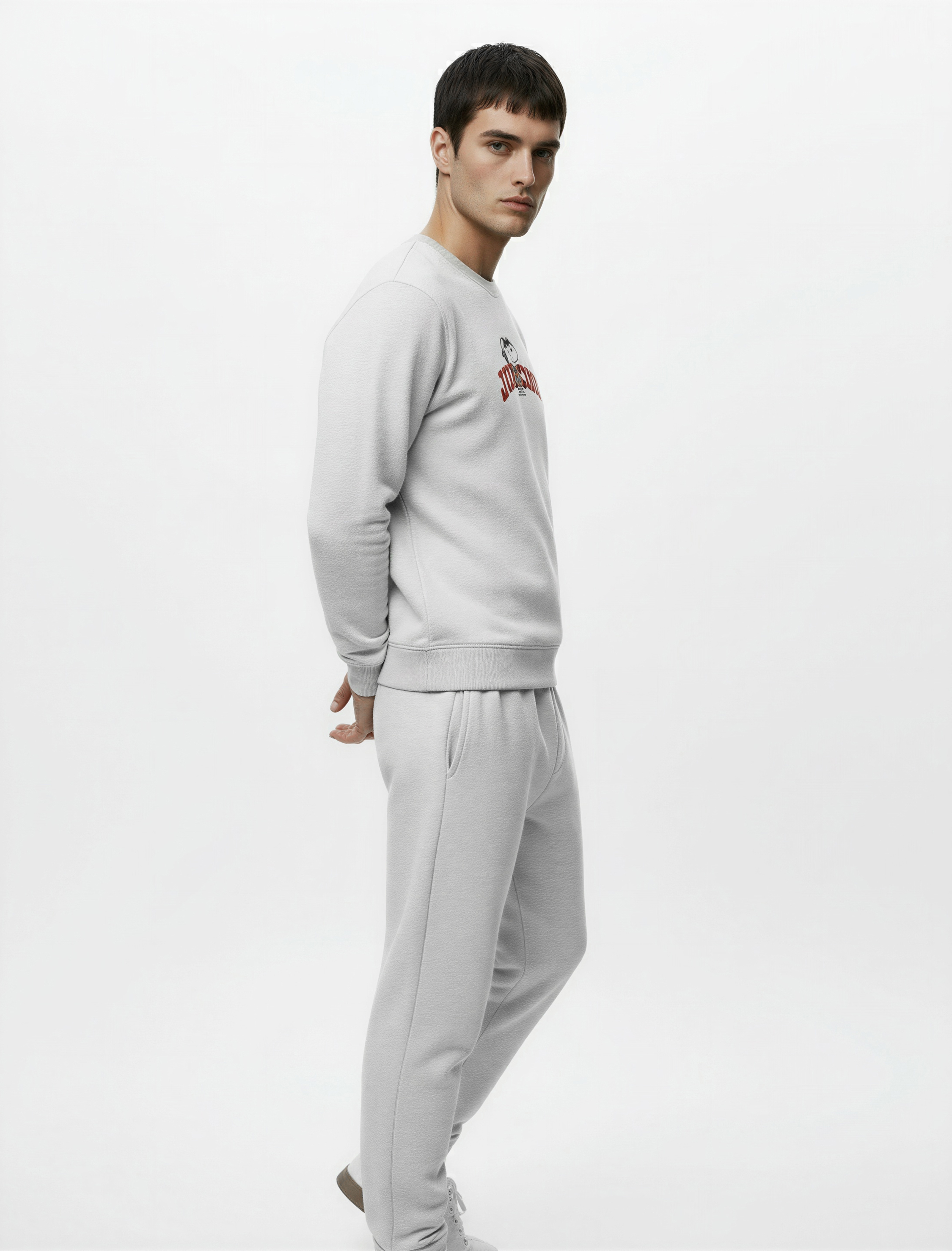   Straight Fit Cep Detaylı Şardonlu Beli Lastikli Kışlık Eşofman Altı