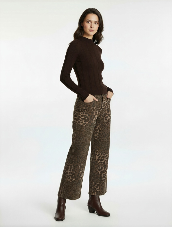  Dik Yaka Uzun Kollu Triko Kazak