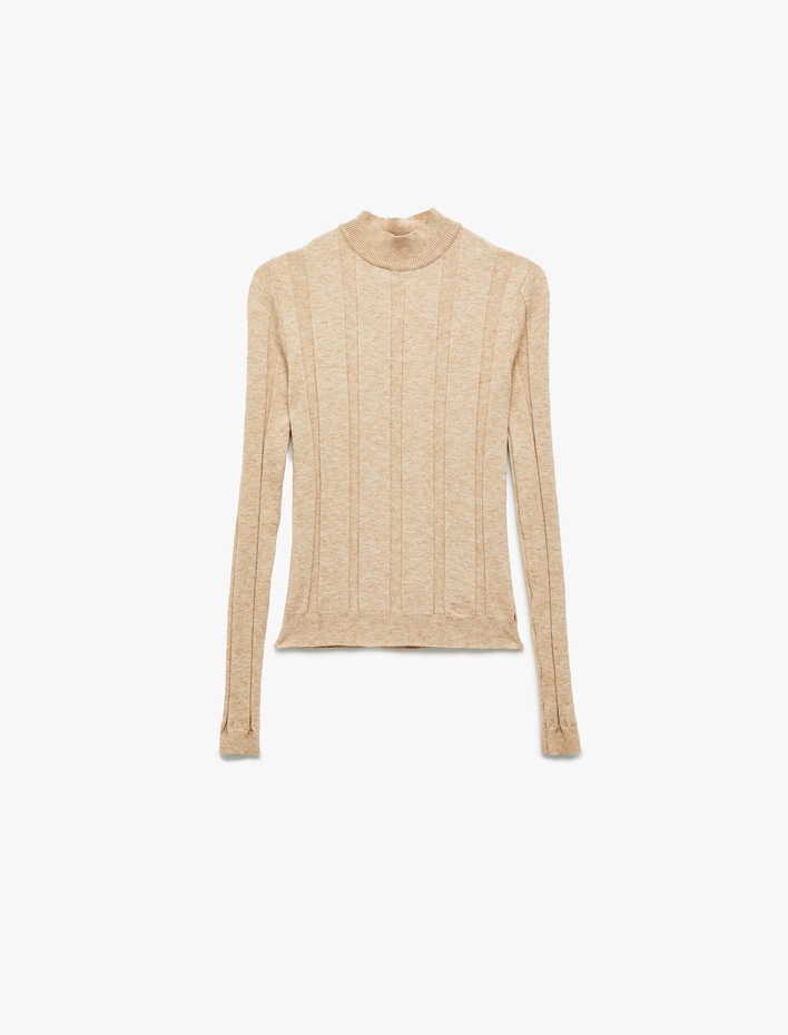  Dik Yaka Uzun Kollu Triko Kazak