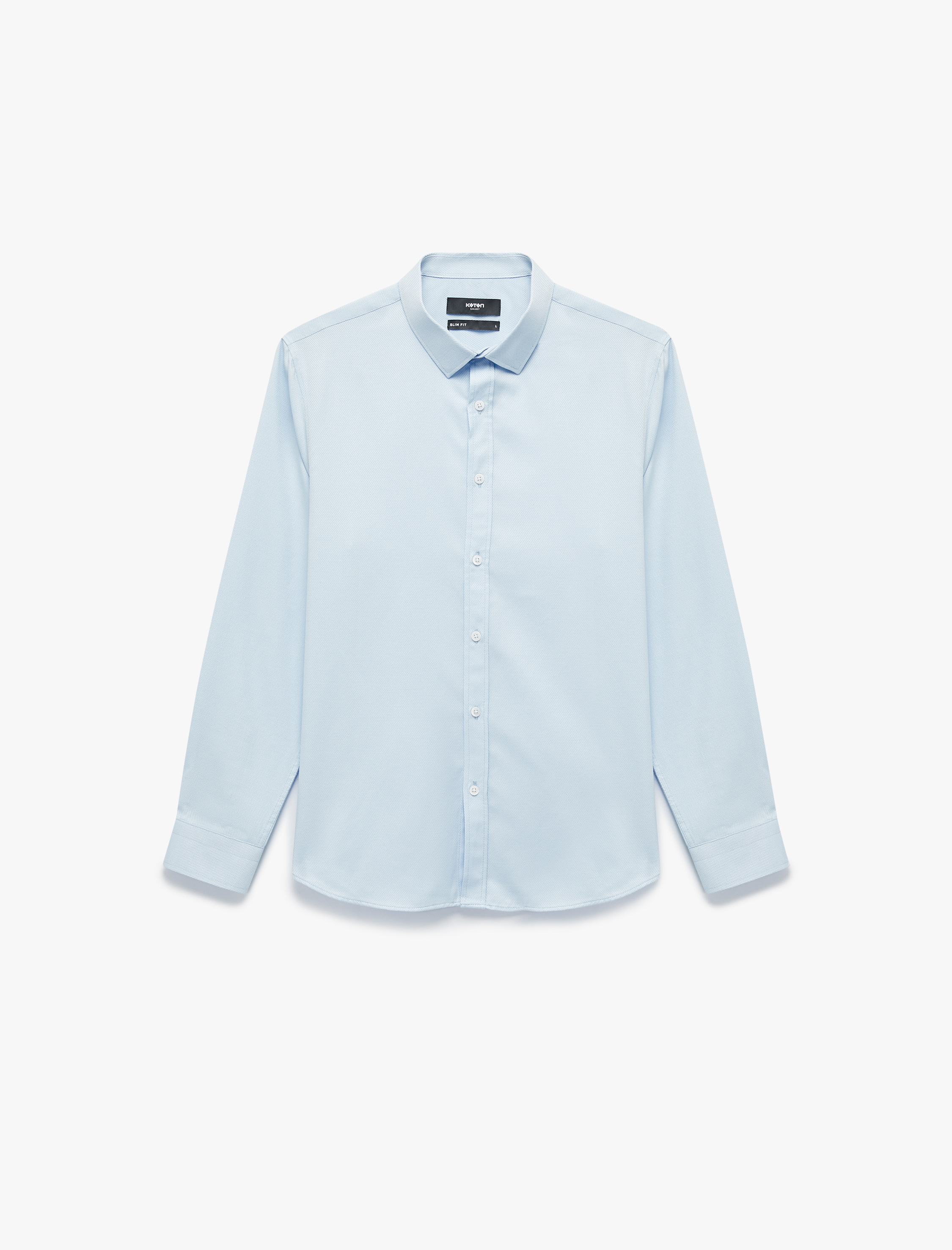   Yarım İtalyan Yaka Uzun Kollu Slim Fit Klasik Gömlek