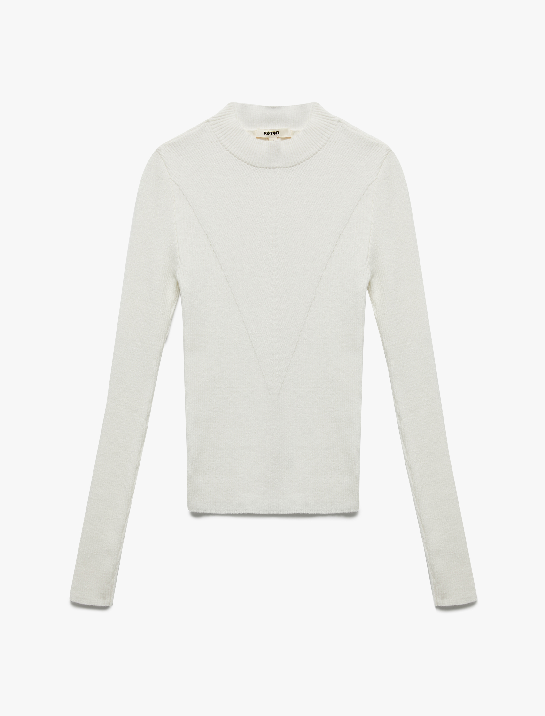   Hafif Dik Yaka Uzun Kollu Triko Kazak