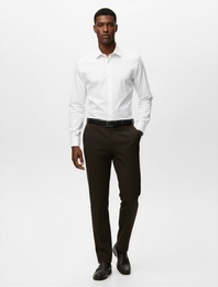 Viskon Karışımlı Cep Detaylı Pike Kumaş Düğmeli Pantolon