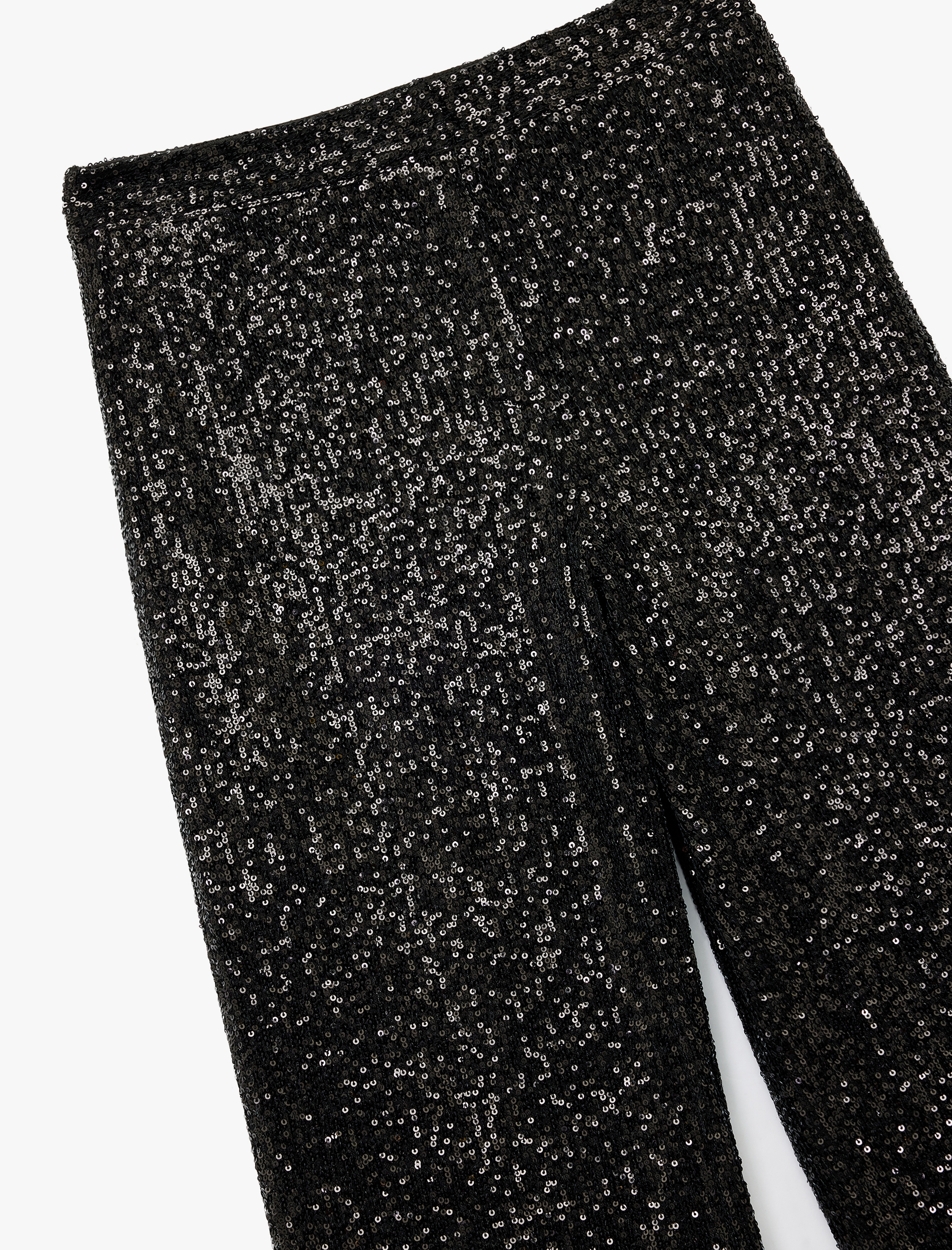   Slim Fit Pullu Payetli İspanyol Paça Abiye Pantolon