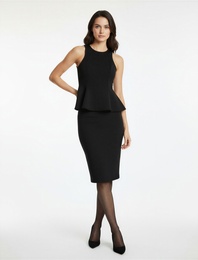 Slim Fit Kolsuz Bisiklet Yaka Peplum Bluz