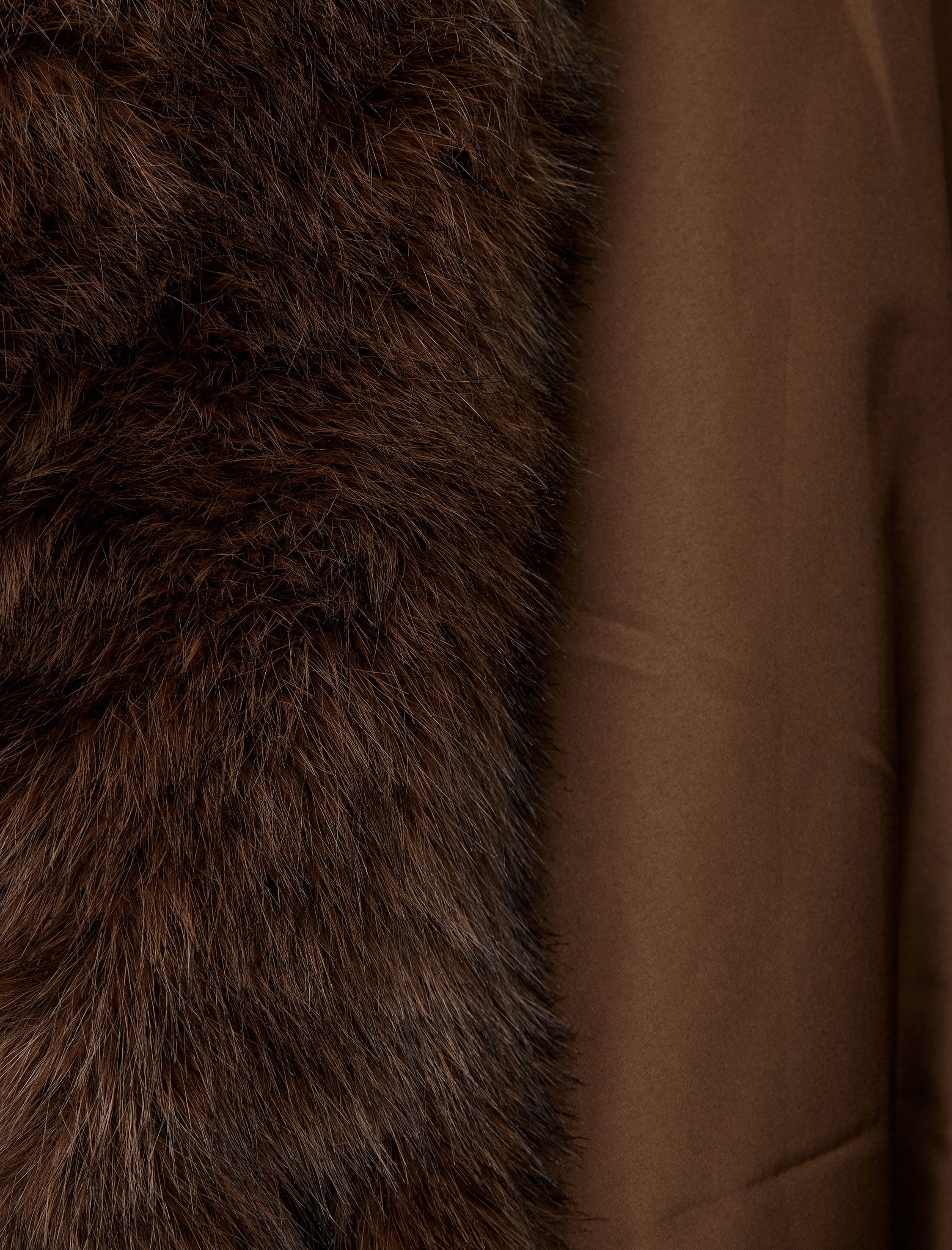   Suni Kürk Mont Uzun Kollu Kruvaze Crop