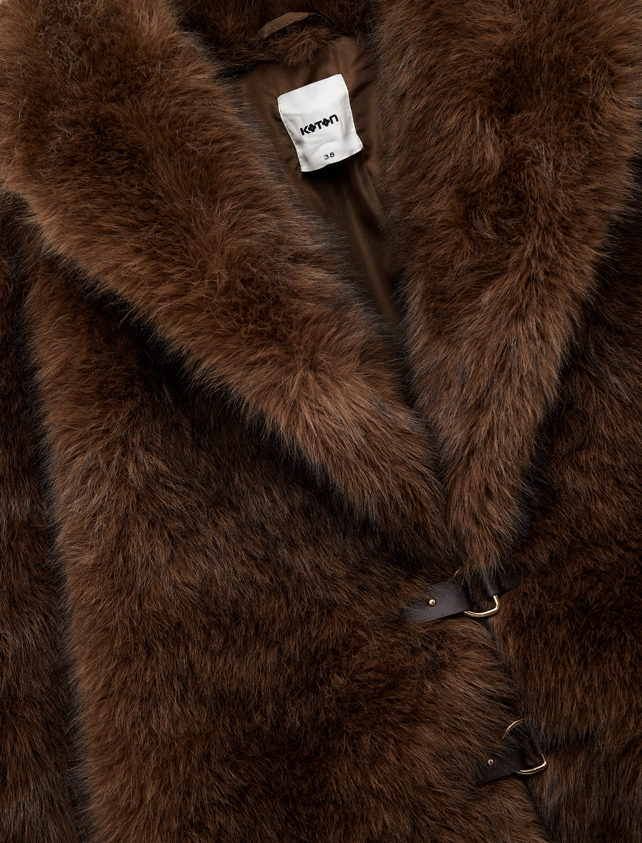   Suni Kürk Mont Uzun Kollu Kruvaze Crop