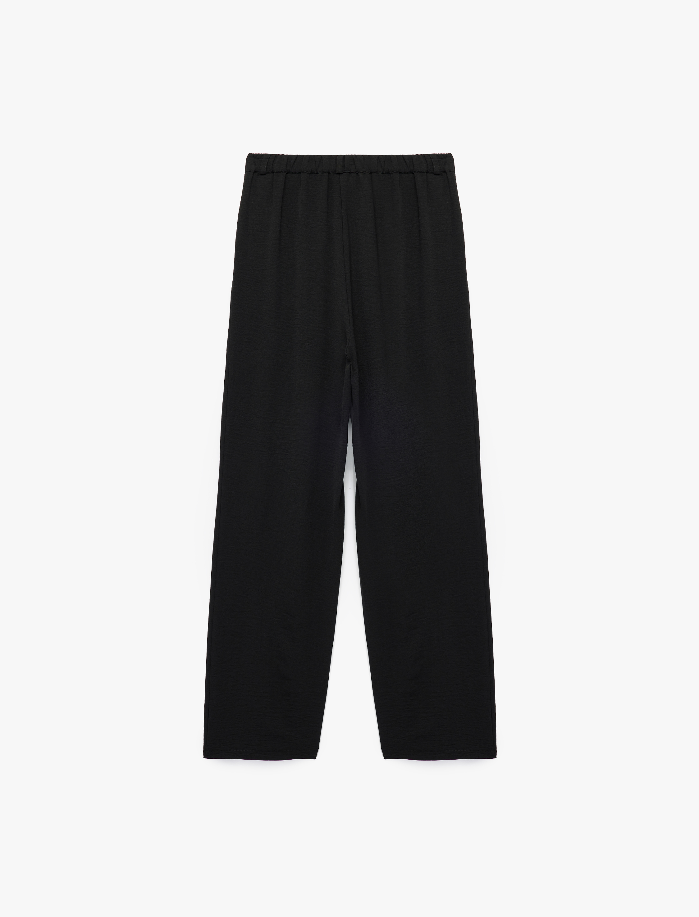   Aerobin Kumaş Pileli Cepli Düşük Bel Bol Paça Pantolon