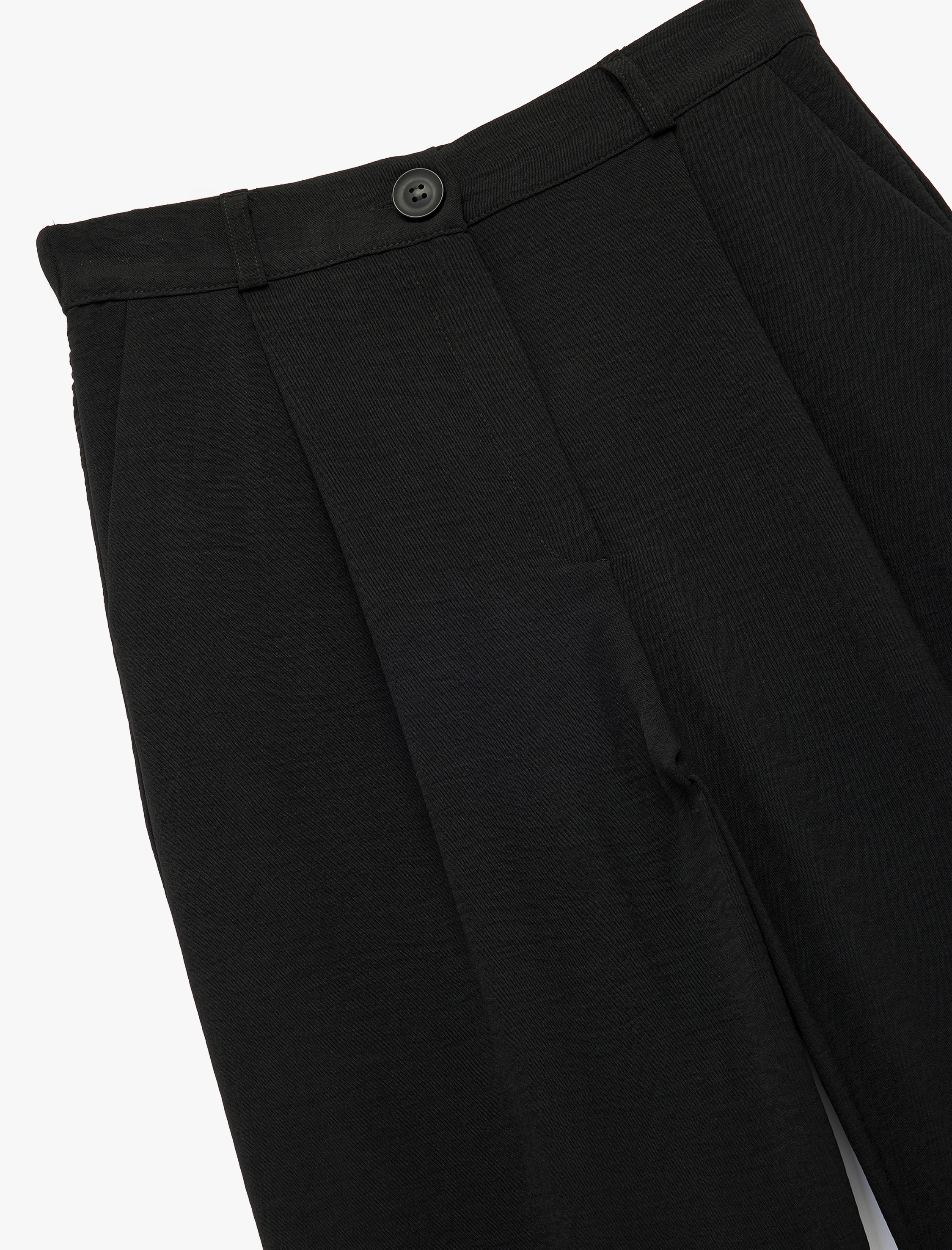   Aerobin Kumaş Pileli Cepli Düşük Bel Bol Paça Pantolon