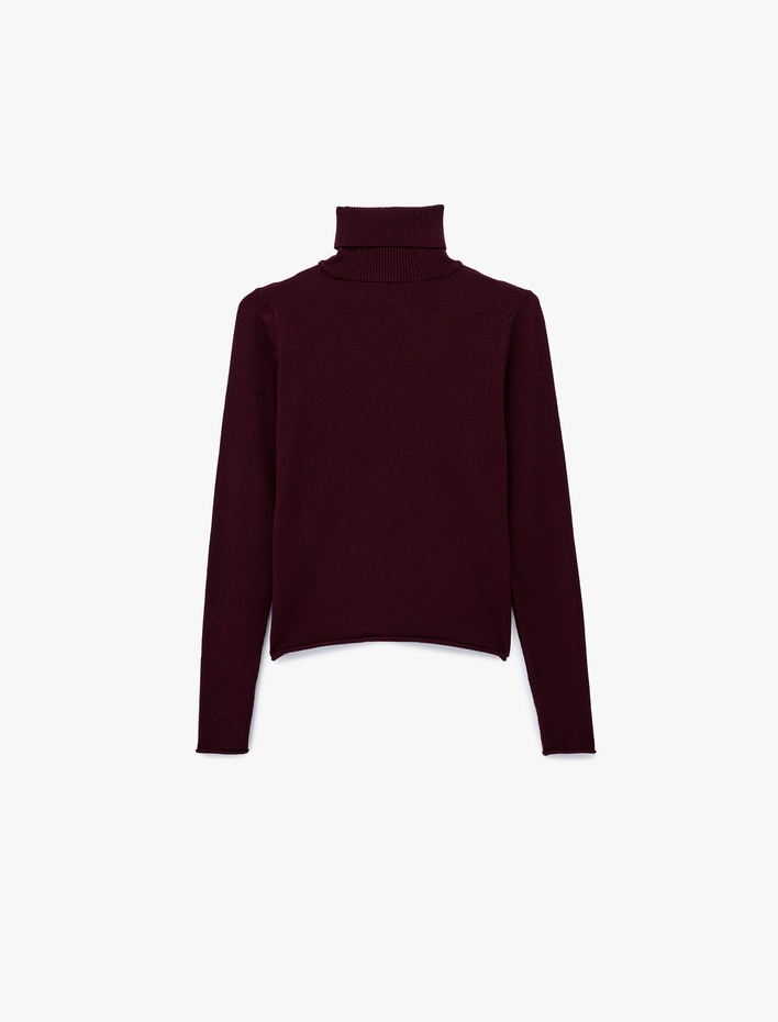  Uzun Kollu Balıkçı Yaka Triko Kazak