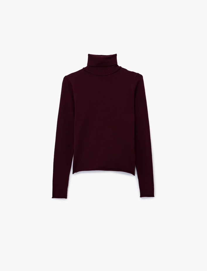  Uzun Kollu Balıkçı Yaka Triko Kazak