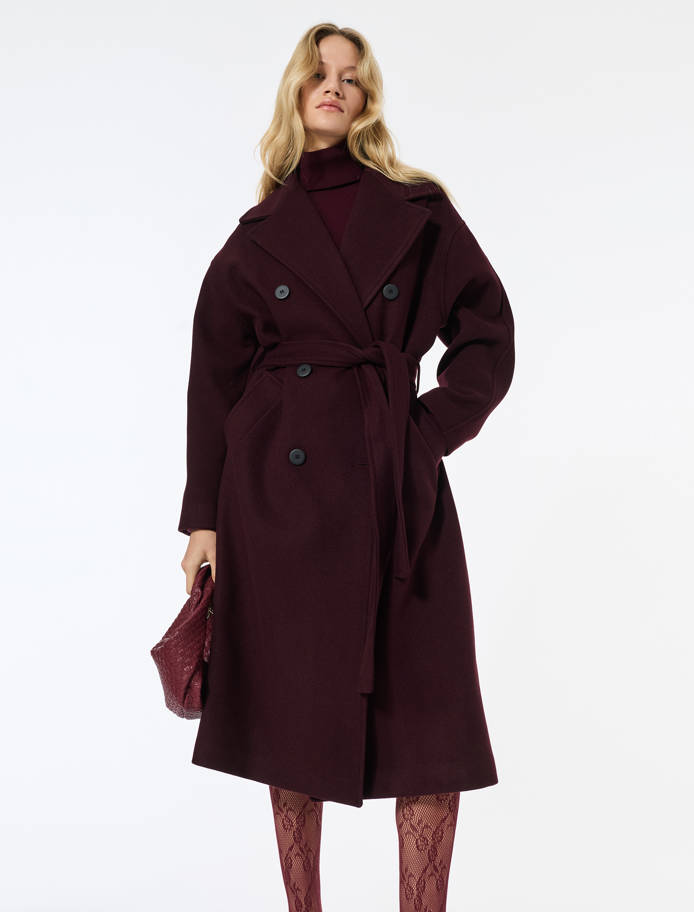   Trenç Kaban Uzun Kollu Cepli Kruvaze Kemerli