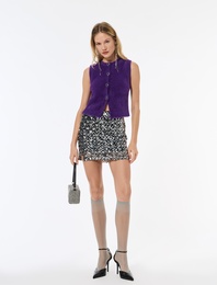 Pullu Payetli Slim Fit Mini A Kesim Abiye Etek