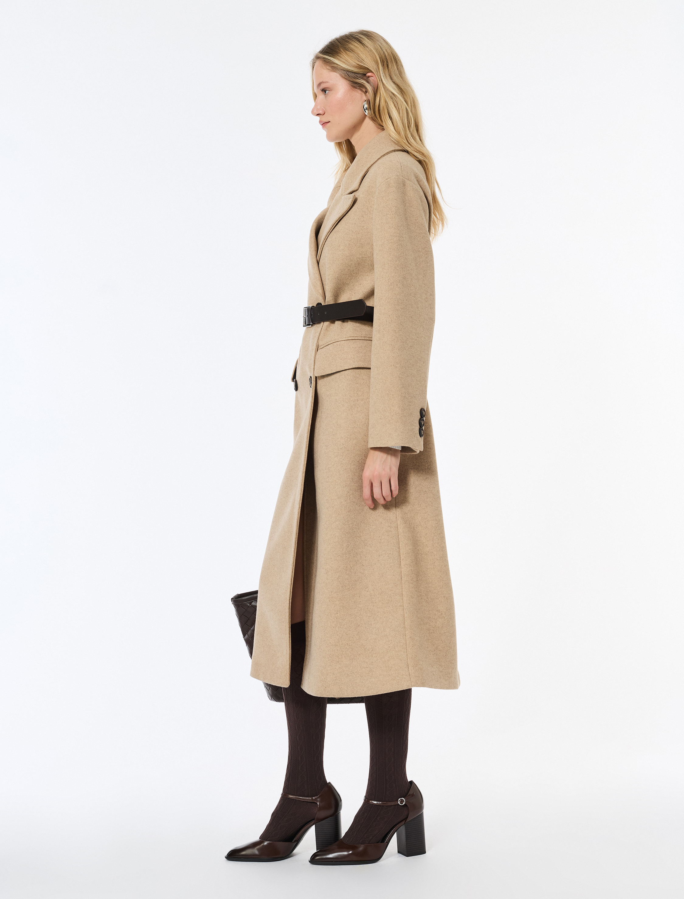   Koton X Sima Tarkan - Kemerli Kaban Kaşe Ekstra Uzun Kruvaze